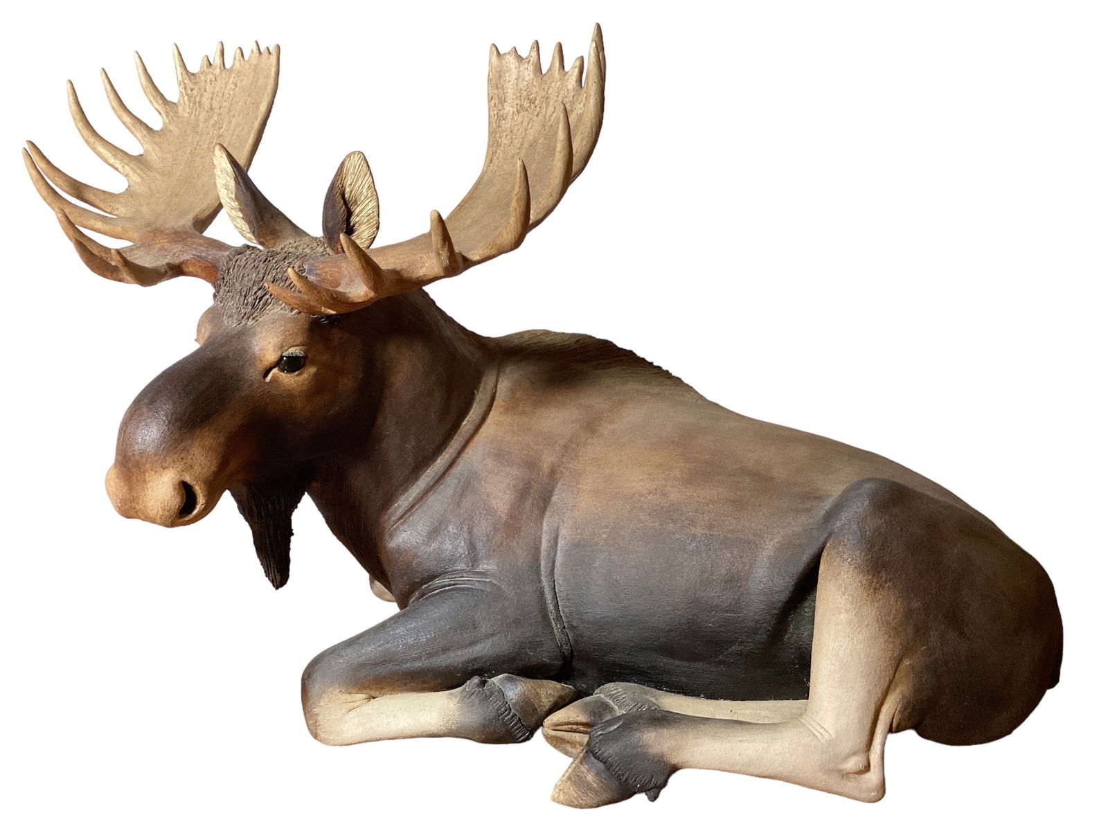 Moose Clay Sculpture Signed Heidi Uotila Dated (1 of 6)