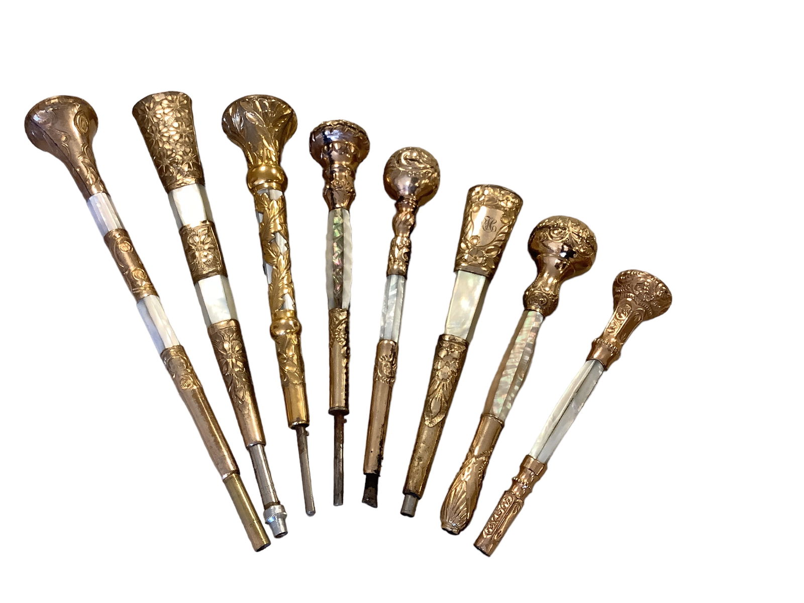 Lot of (8) Vintage Umbrella Handles (1 of 1)