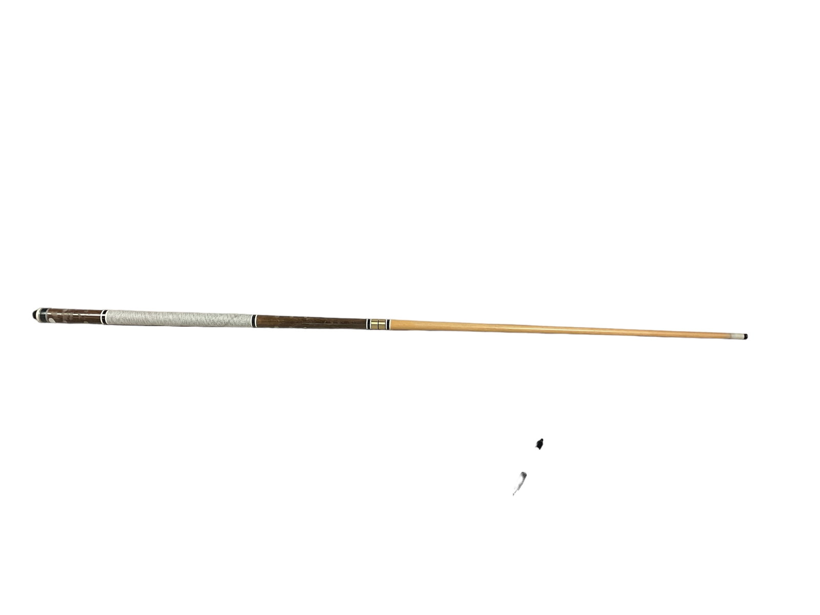 Pool stick: Has been cracked, where you put stick together. 58” long. Has black case and some chalk.