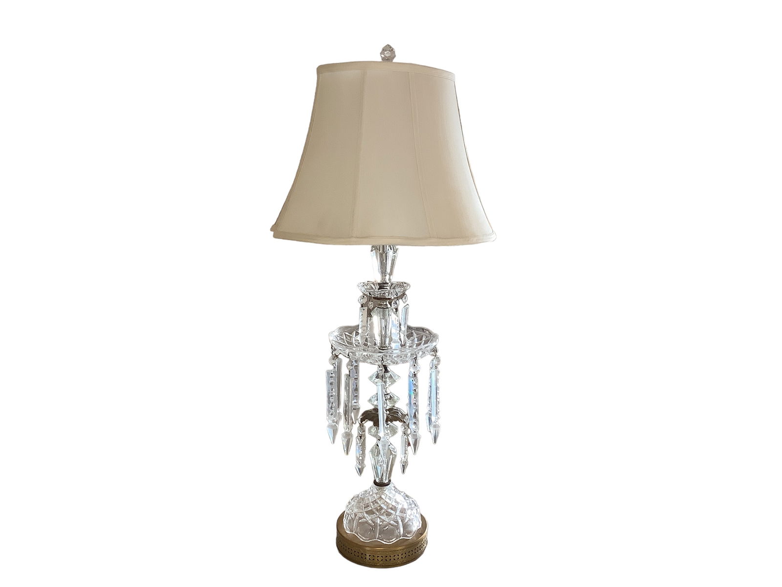 Vintage Italian Crystal Lamp with Prisms (1 of 4)