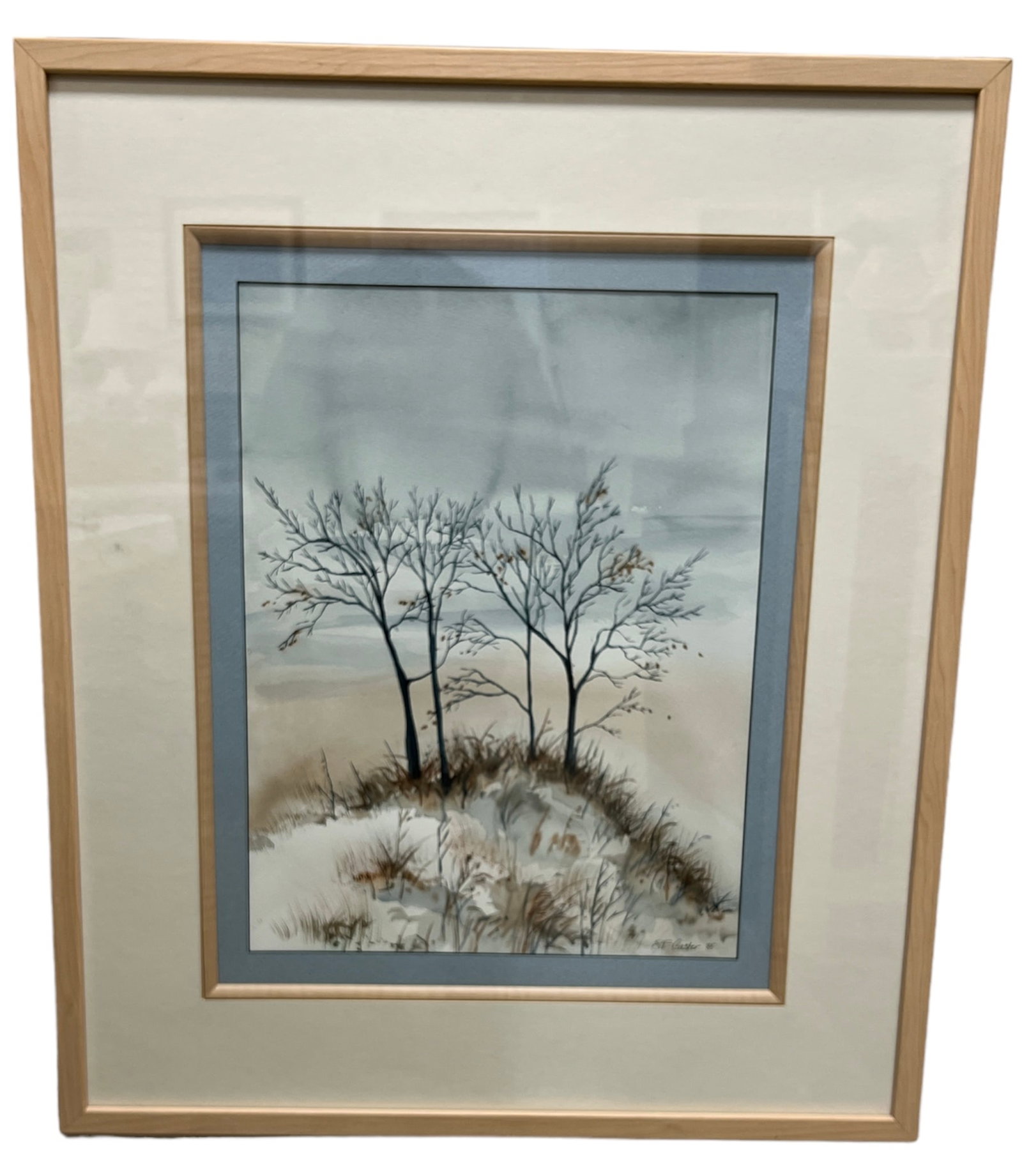 Watercolor, Signed S.F. Castor 85: Watercolor, Signed S.F. Castor 85 24"x28" Overall