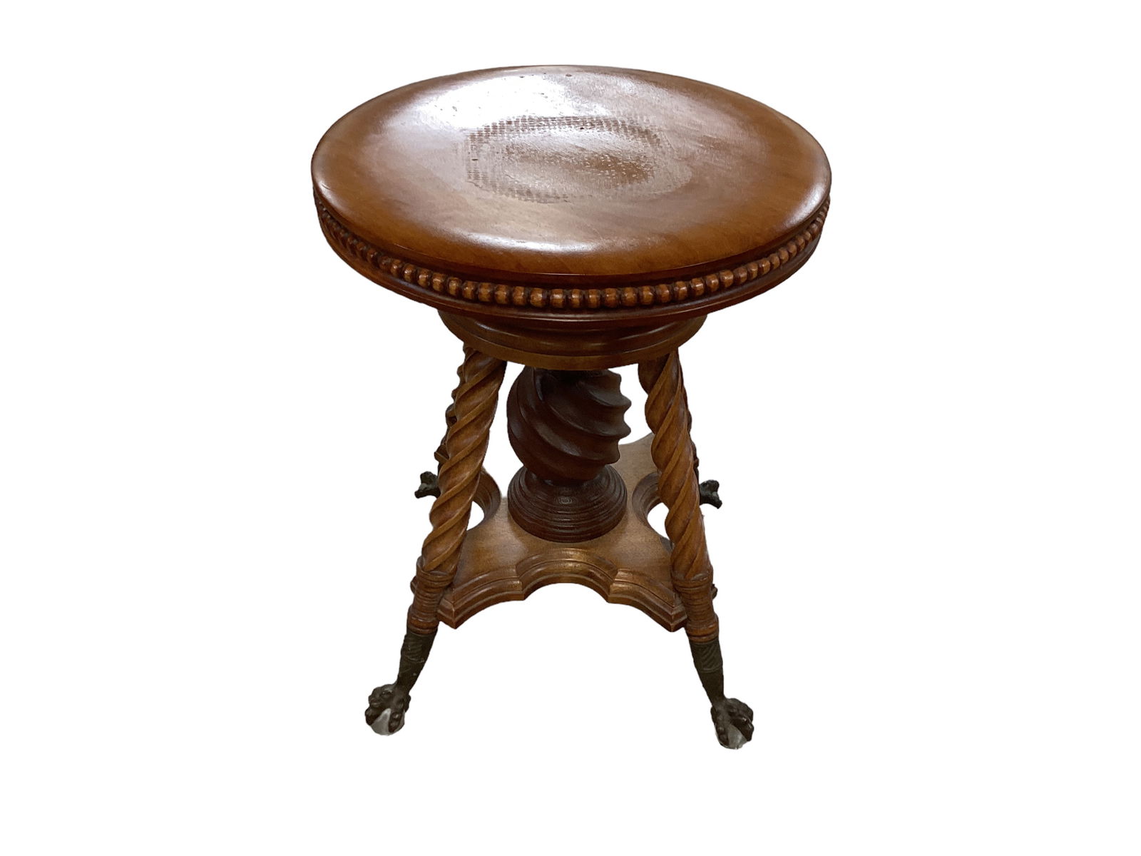 Glass Ball Claw Footed Piano Stool (1 of 3)