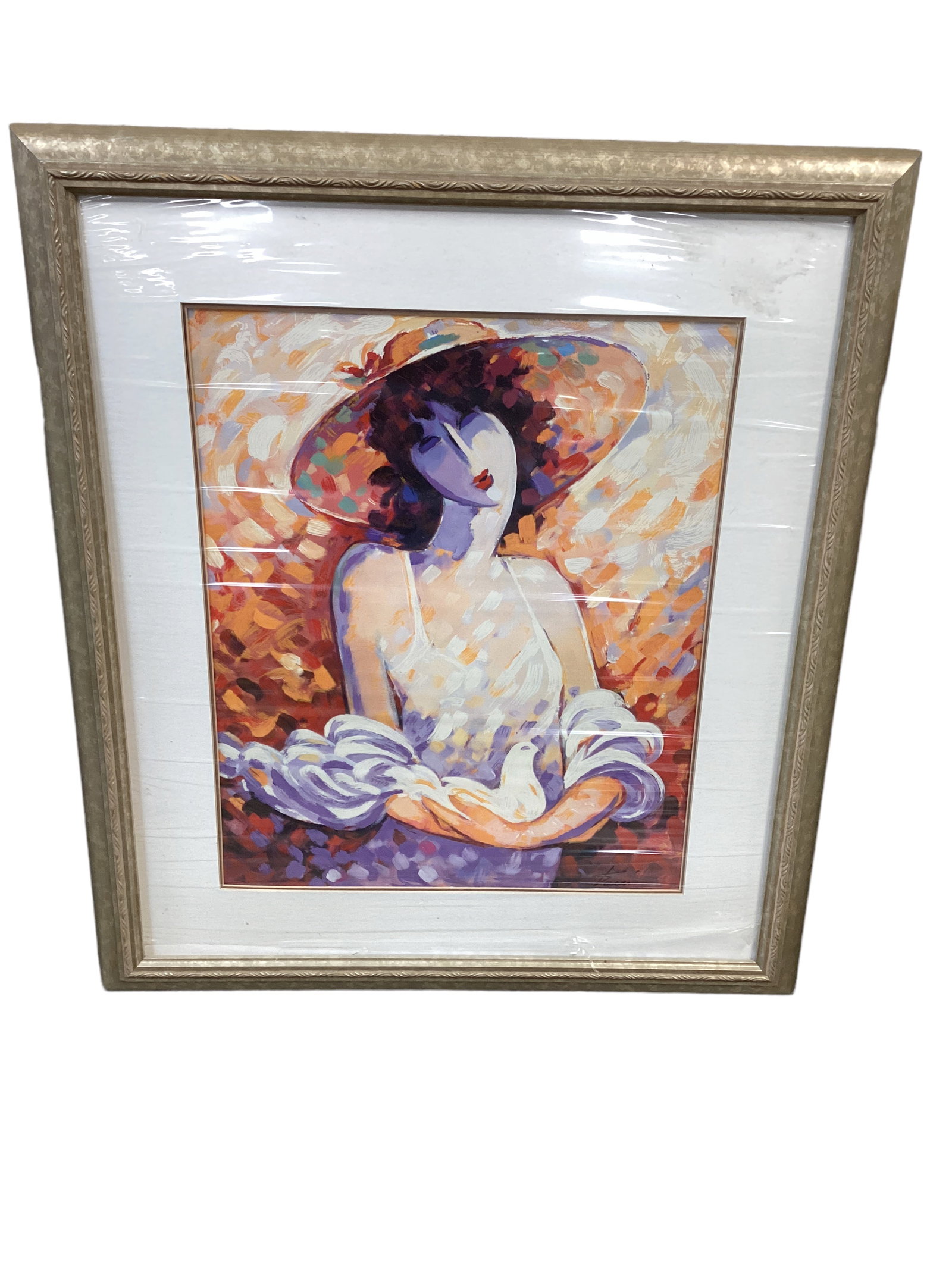 Framed Print of Lady In Hat: Framed Print of Lady In Hat It measures 25 1/2î w x 30î H.