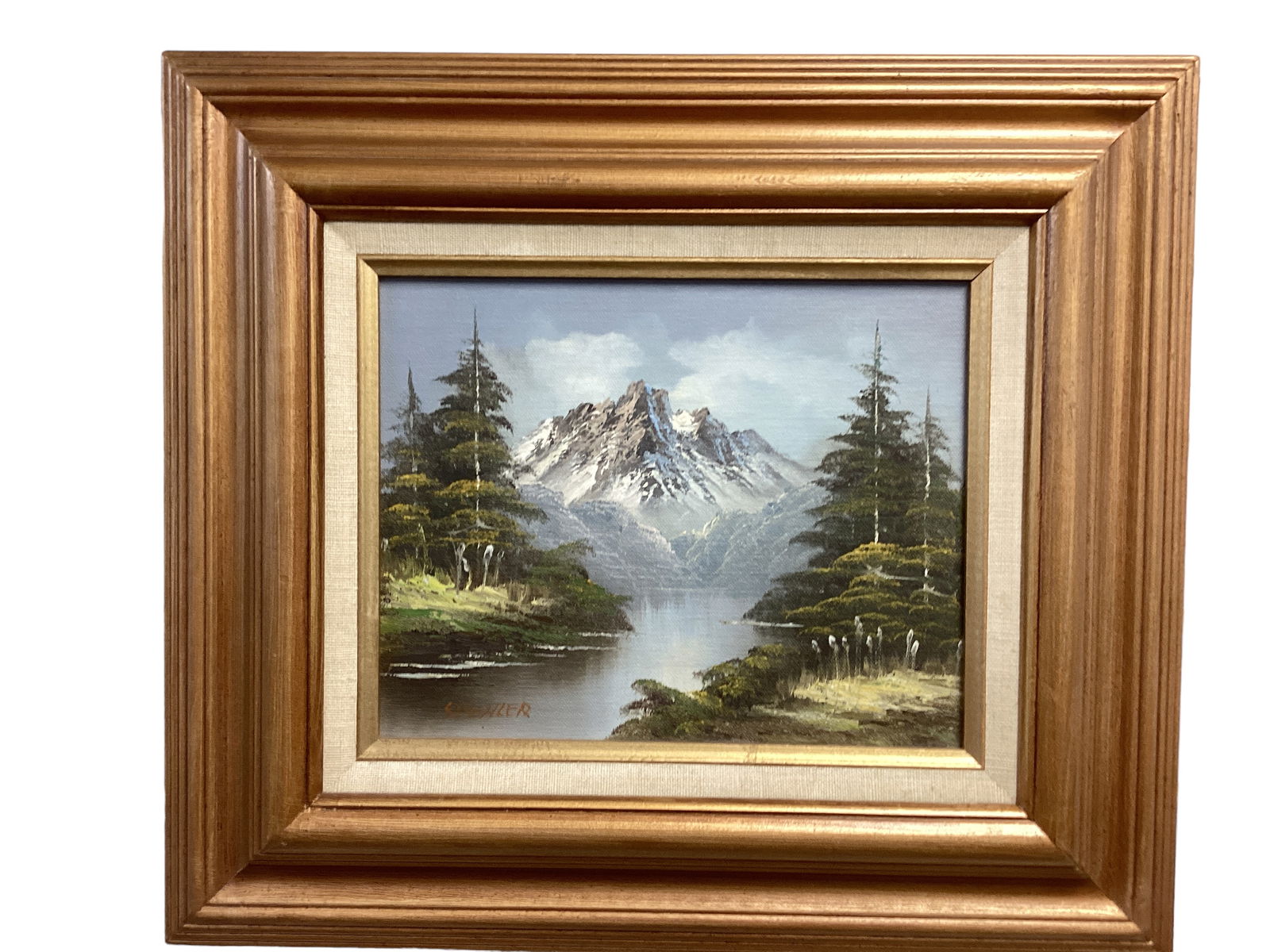 Mountain Scene Oil on Board Painting: Mountain Scene Oil on Board Painting It measures 17î x 15î