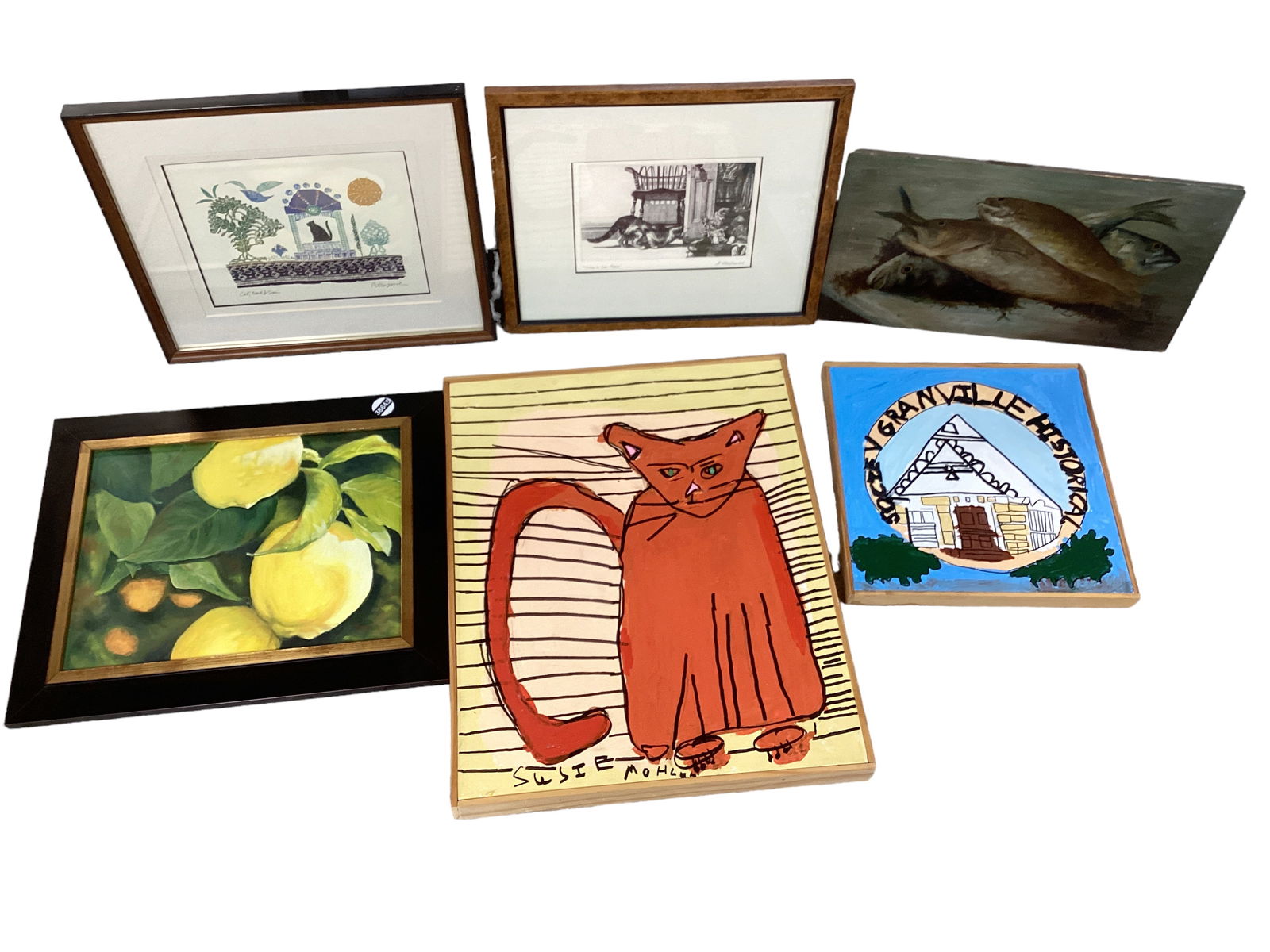 Lot of 6 Various Paintings & Prints (1 of 4)