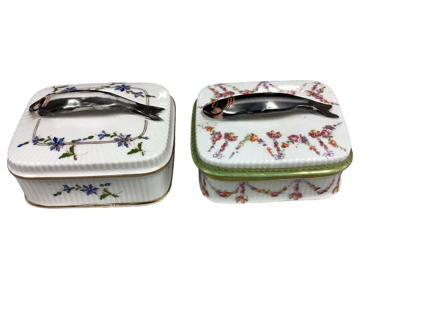 Lot of (2) Porcelain Sardine Boxes (1 of 2)