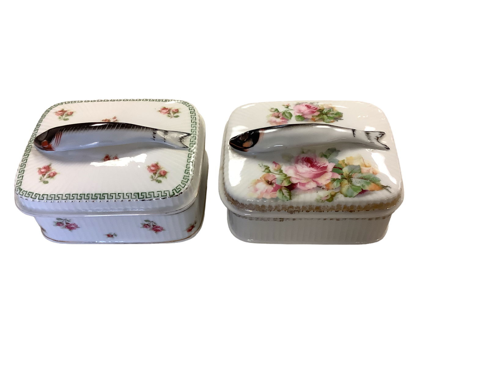 Lot of (2) Porcelain Sardine Boxes (1 of 3)