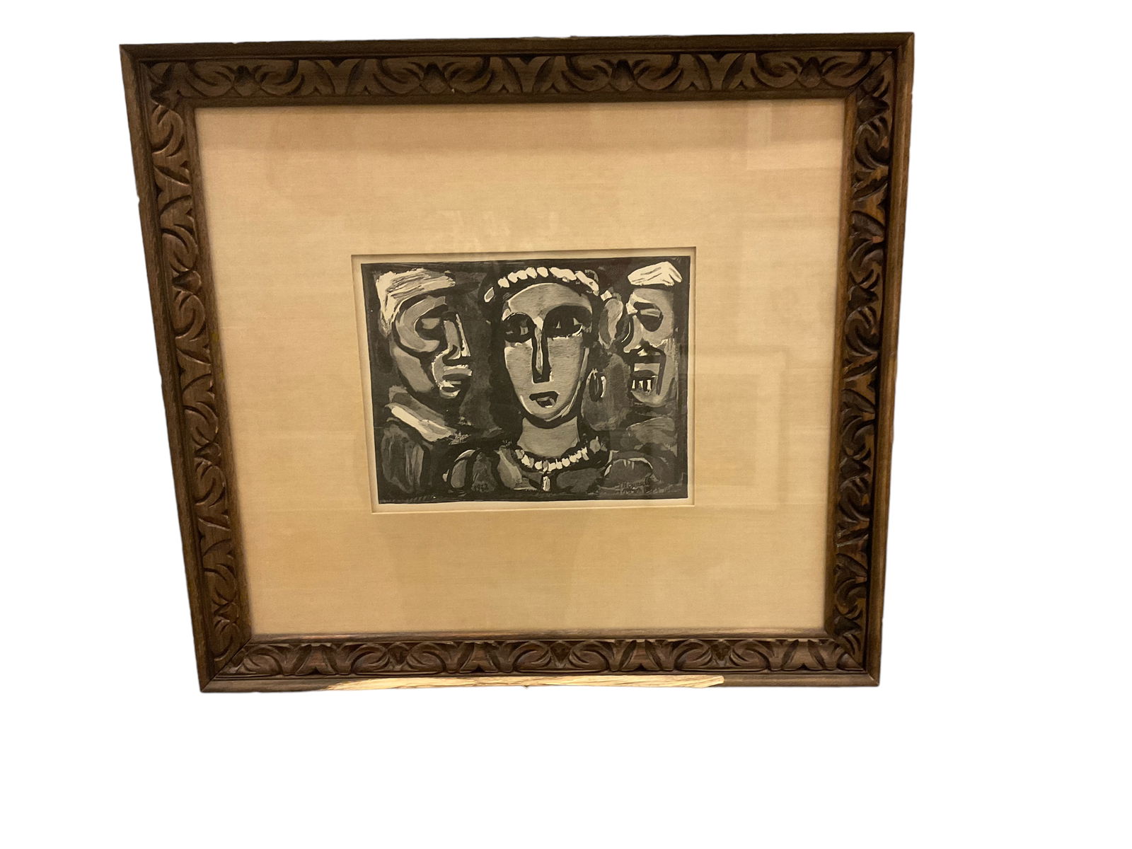 Georges Rouault, Les Visages, Wood engraving, 15 1/2 x 15 1/4 in. (39.4 x 38.7 cm.) (1 of 2)