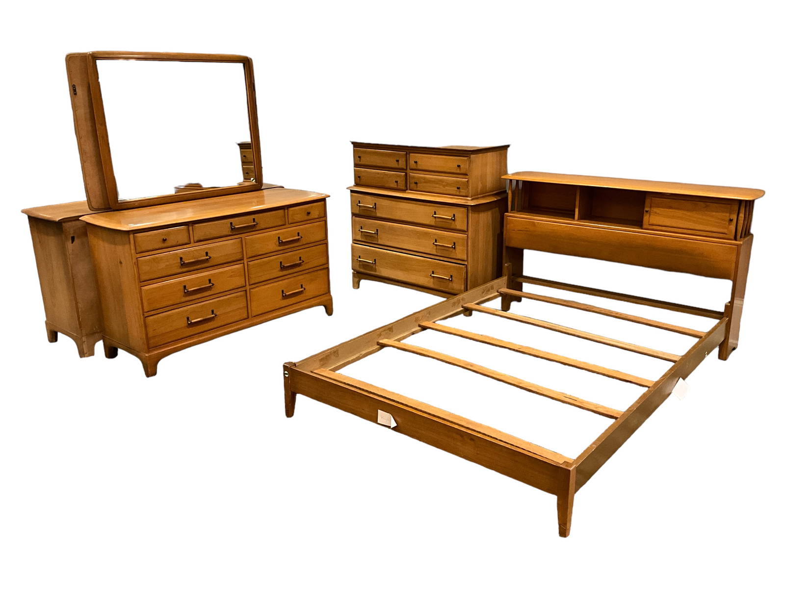 Four Piece Mid Century Maple Bedroom Set Auction