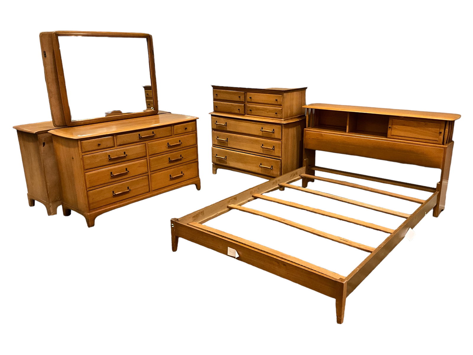 Four Piece Mid Century Maple Bedroom Set Auction