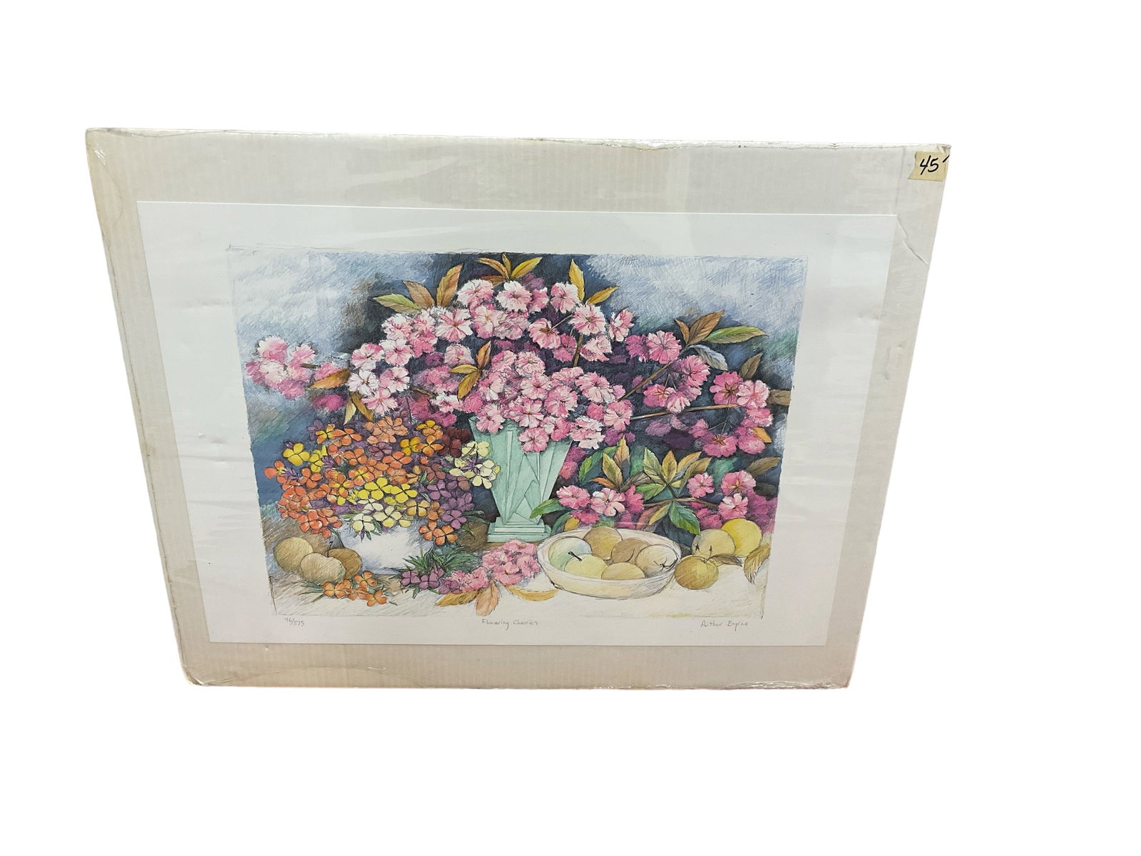 Arthur Byrne, Flowering Cherries, 16 x 21 in. (40.6 x 53.3 cm.): Arthur Byrne Flowering Cherries Signed lower right. 96/375. Unframed 16 x 21 in. (40.6 x 53.3 cm.)