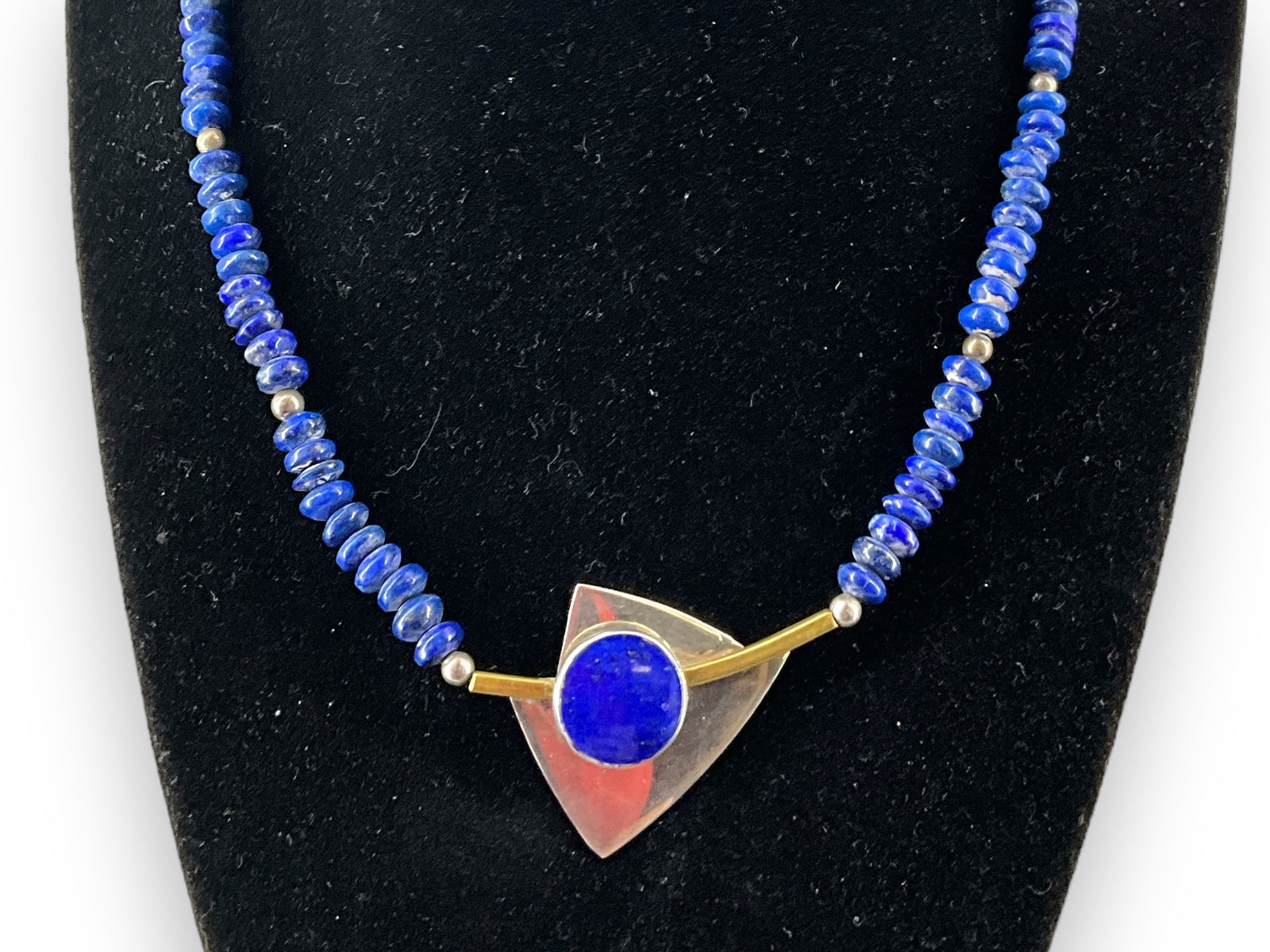 Sterling & Lapis Statement Necklace (1 of 6)