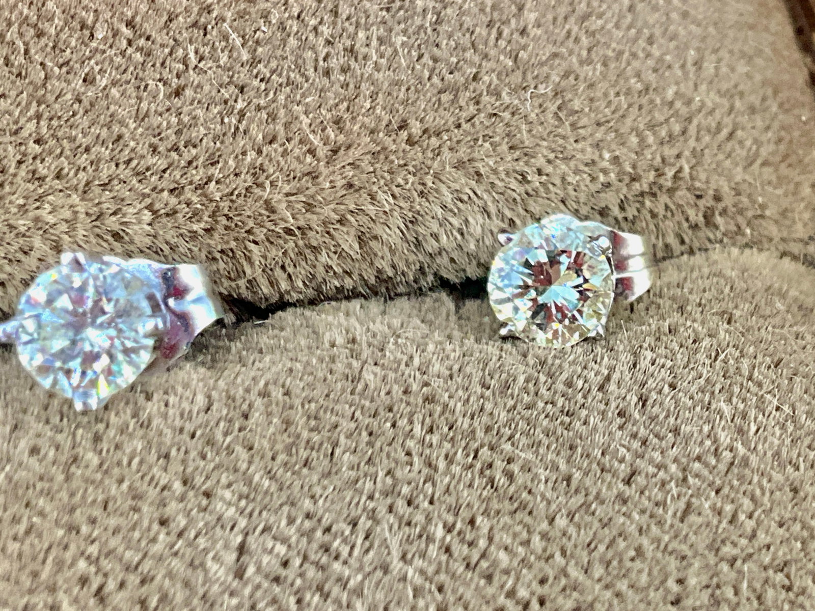 14kt White Gold and Diamond Solitaire Earrings (1 of 5)