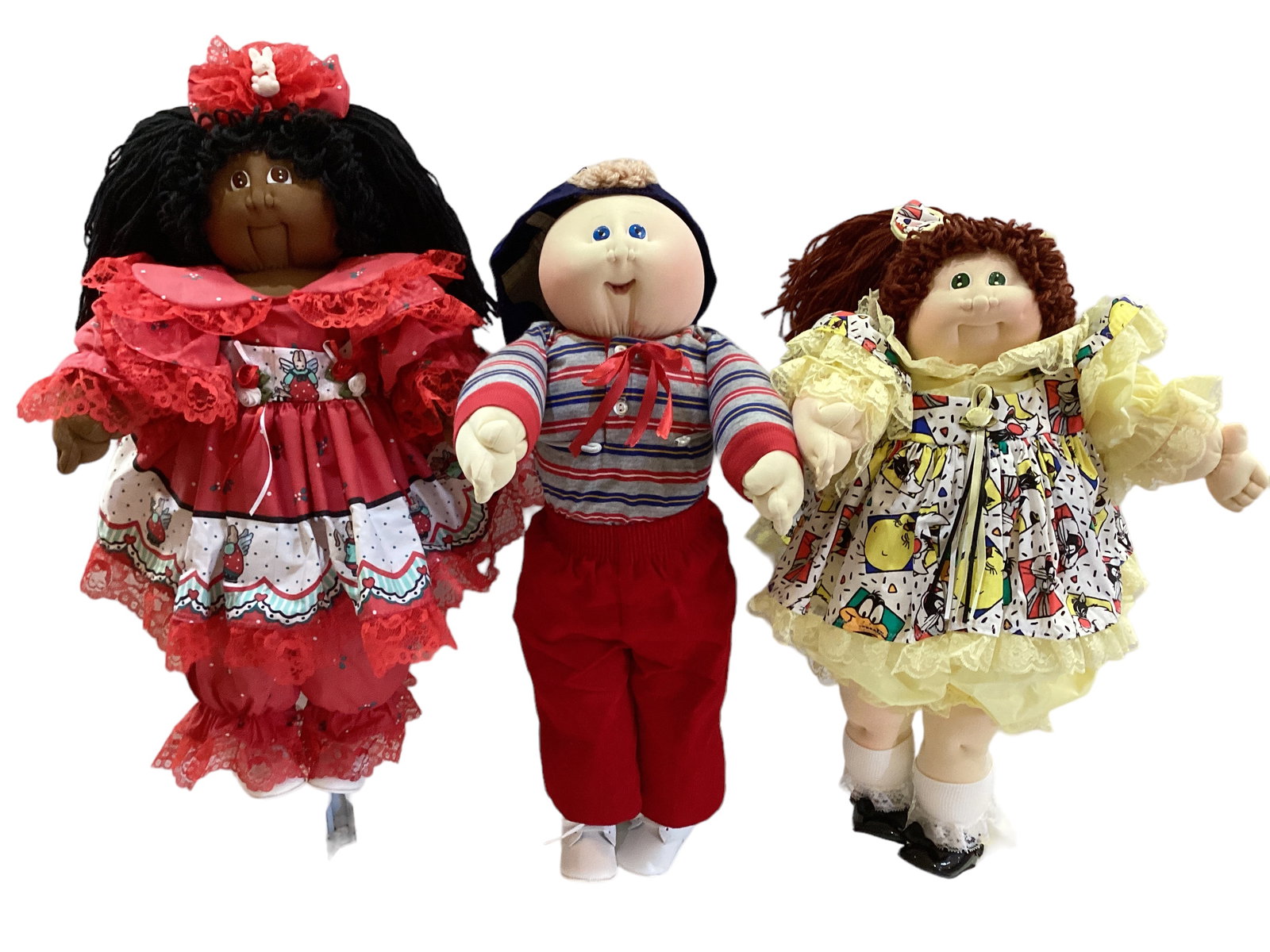 Xavier Roberts 1984/ 1985 Original Cabbage Patch Kids: Xavier Roberts 1984/ 1985 Original Cabbage Patch Kids(3) Original soft sculpture dolls. Helena Daniella, 1984, KPH 10799/ 40000. Virginia Rosemary, 1985, KPK 0294/ 35000. Gregory Garrison, 1985, KPK 1