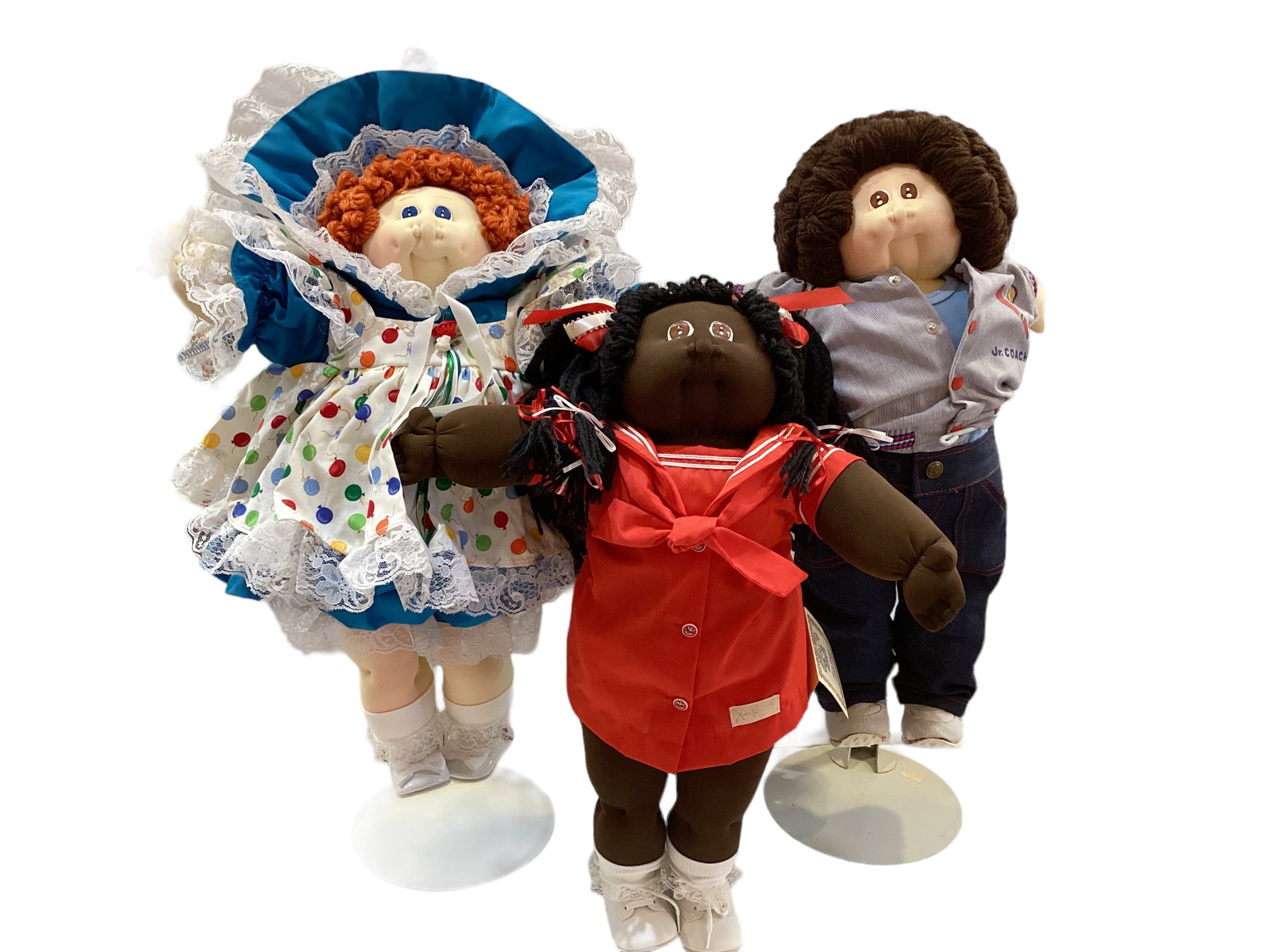 Xavier Roberts 1984/ 1985 Original Cabbage Patch Kids: Xavier Roberts 1984/ 1985 Original Cabbage Patch Kids(3) Original soft sculpture dolls. Josephine Ernestine, 1984, KPZ 17140/ 30000. Townsend Quincy, 1984, KPZ 22963/ 30000. Charlotte Jerri, 1985, KPJ