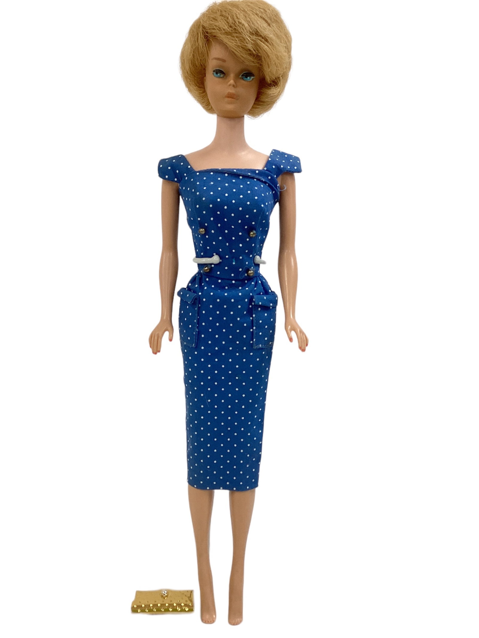 Blond Bubblecut Barbie Wearing Beautiful Sheath Dress (1 of 4)