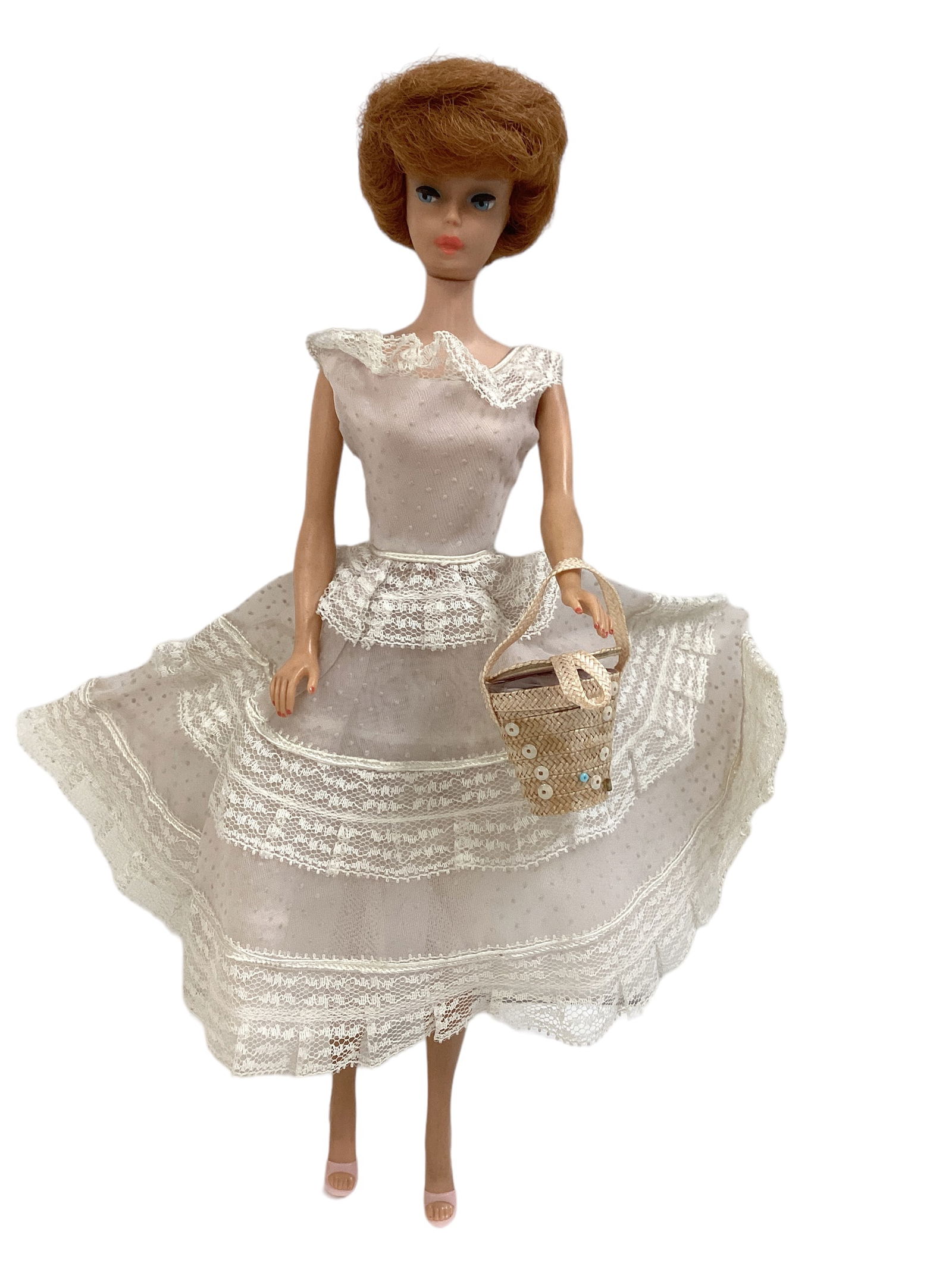Titian Hair Bubblecut Barbie wearing Plantation Belle (1 of 3)
