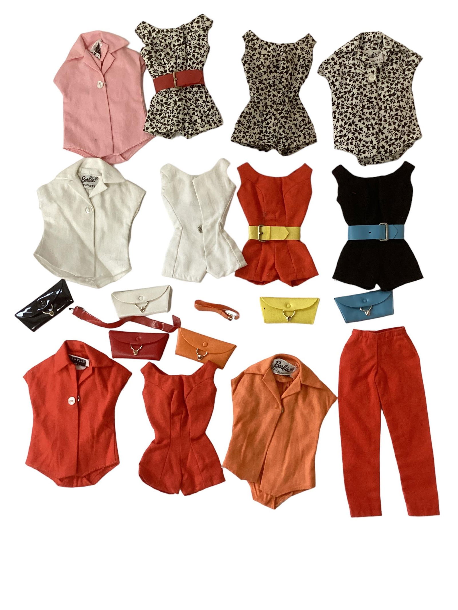 Mix of Barbie Scoop Neck Playsuits, Tops, Pants, Belts, Purses (1 of 2)