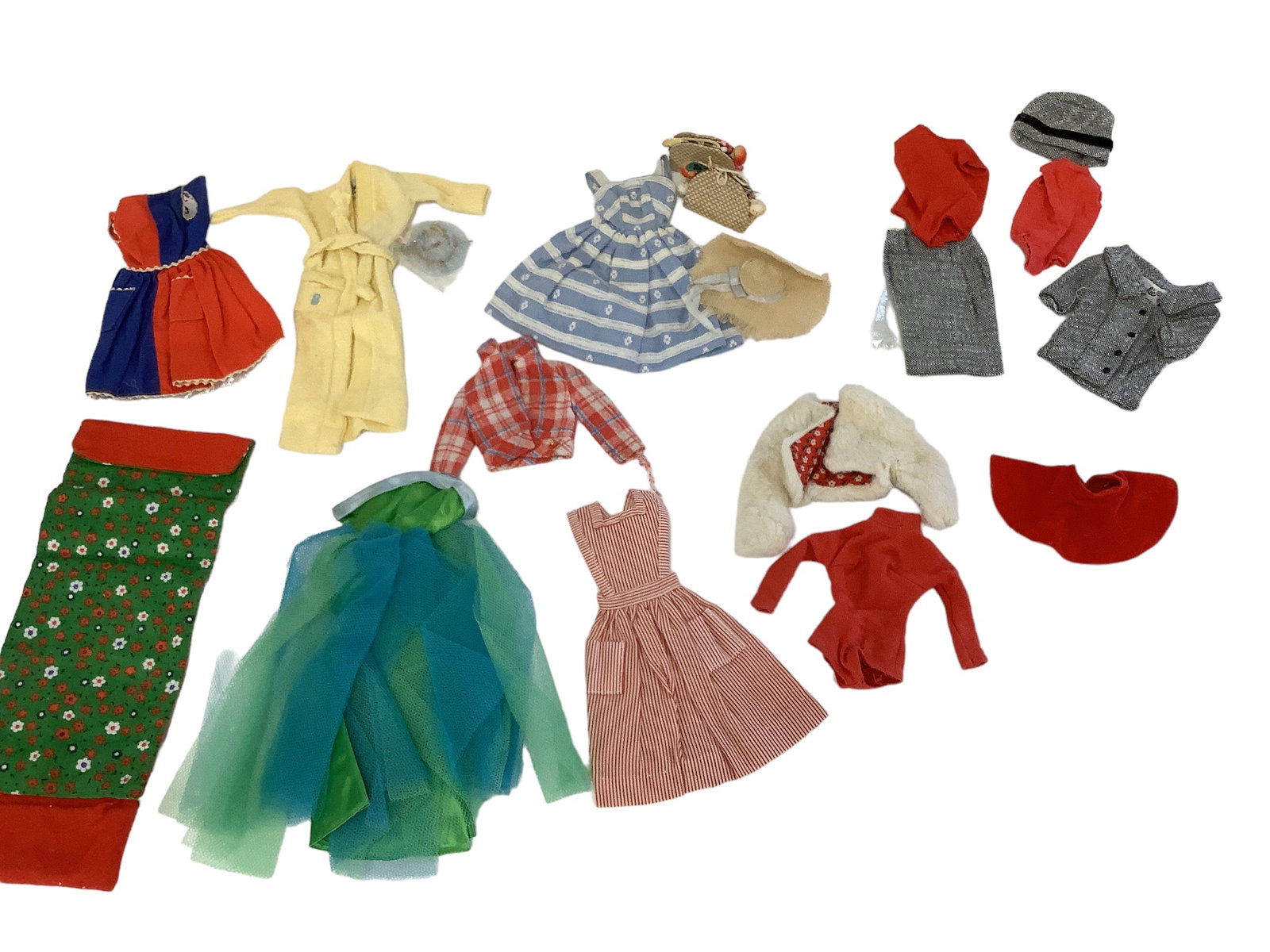 Collection of Barbie Clothes: Collection of Barbie Clothes Collection includes sleeping bag, formal gown career girl outfit.