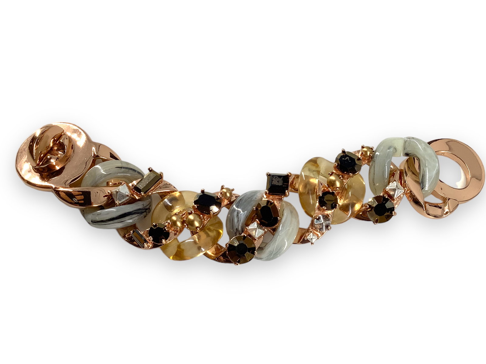 Fancy Rose-Tone Link Bracelet Hallmarked ìMarc Jacobsî (1 of 4)