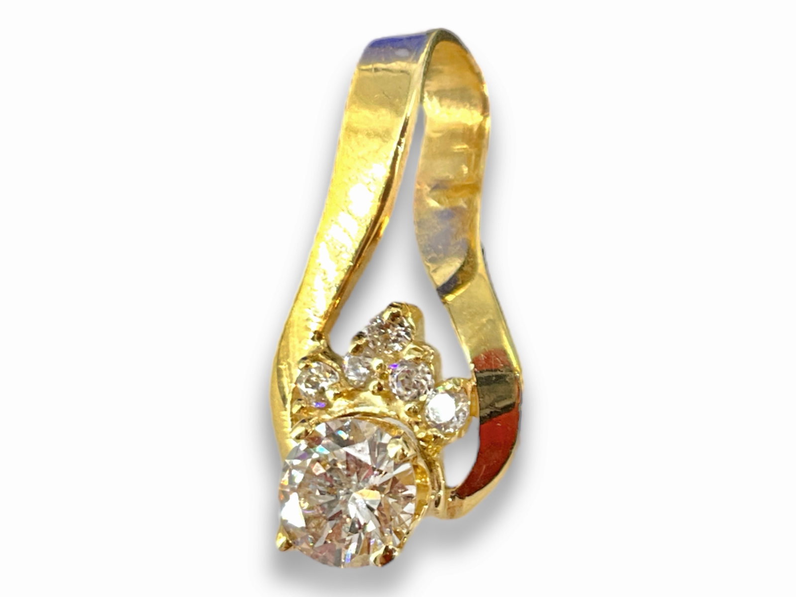 14kt Yellow Gold Dimond Slide Pendant (1 of 4)