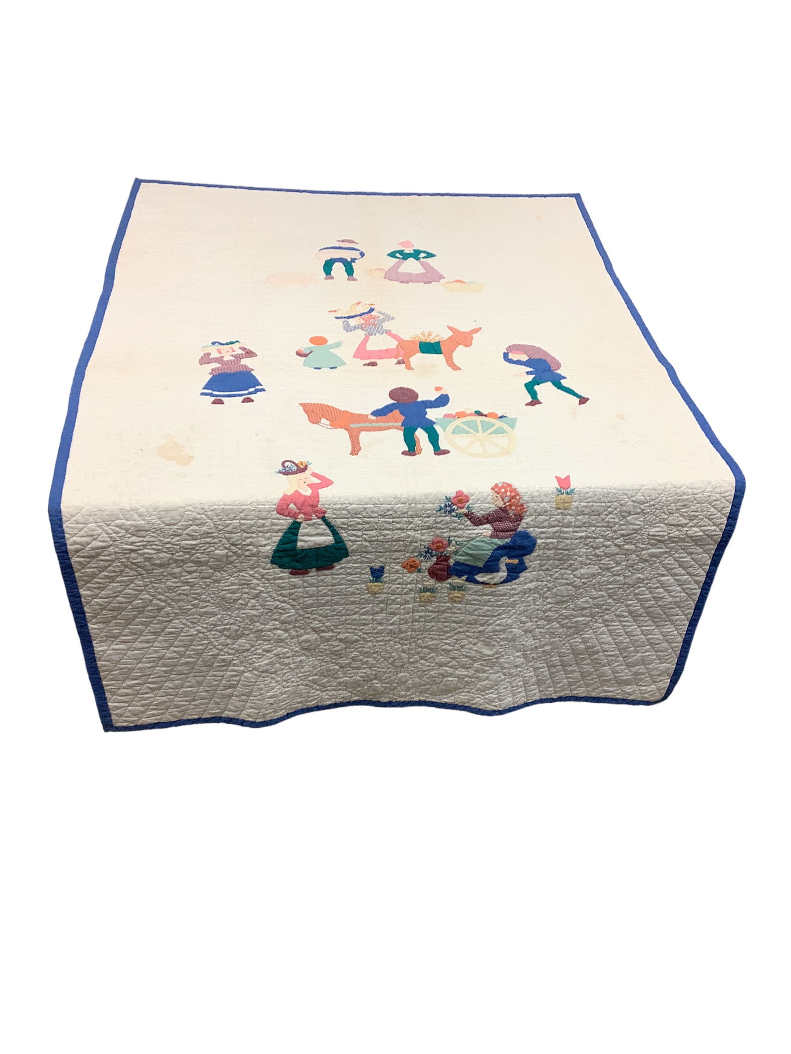 Hand Stitched AppliquÈ Quilt of Family and Farm Animals (1 of 5)