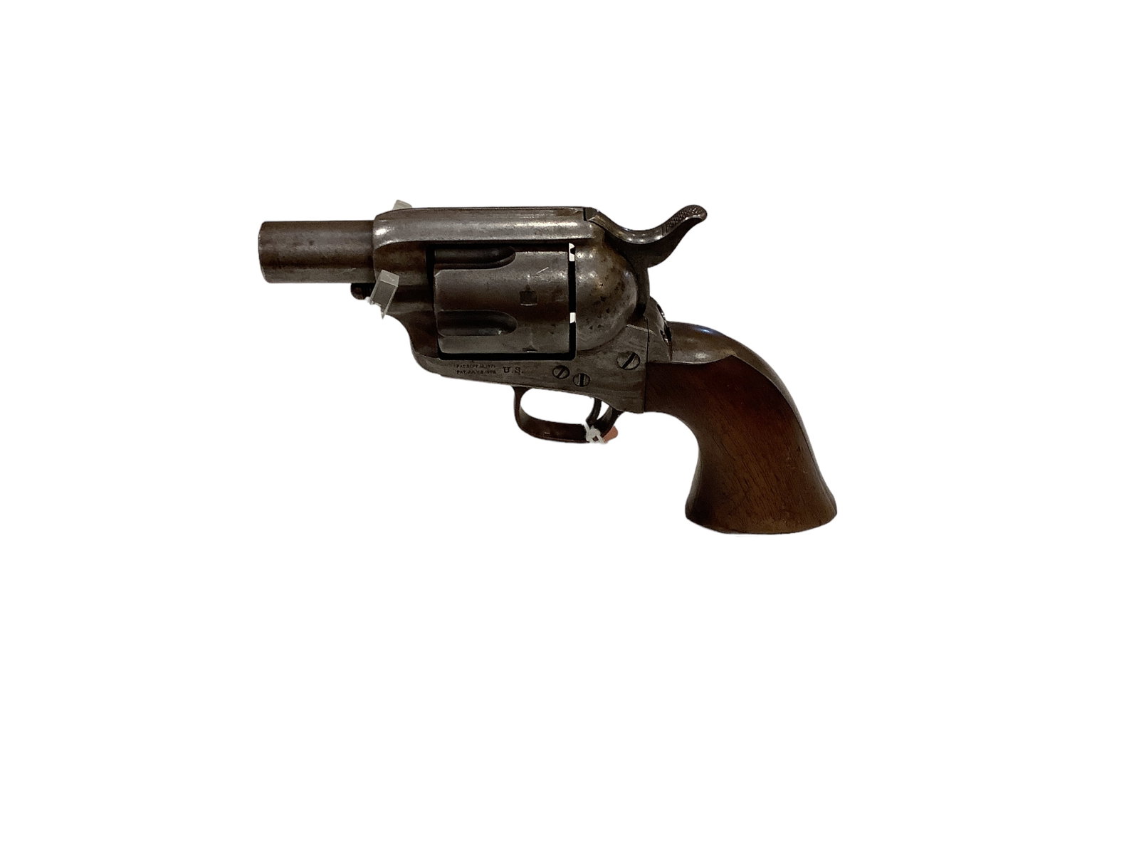 Colt Model Single Action Army .45 Caliber Revolver SN: 8346: Colt Model Single Action Army .45 Caliber Revolver SN: 8346 Chopped barrel Be aware of additional charges as shipping restrictions require all handguns to ship via Overnight UPS, Adult Signature requi