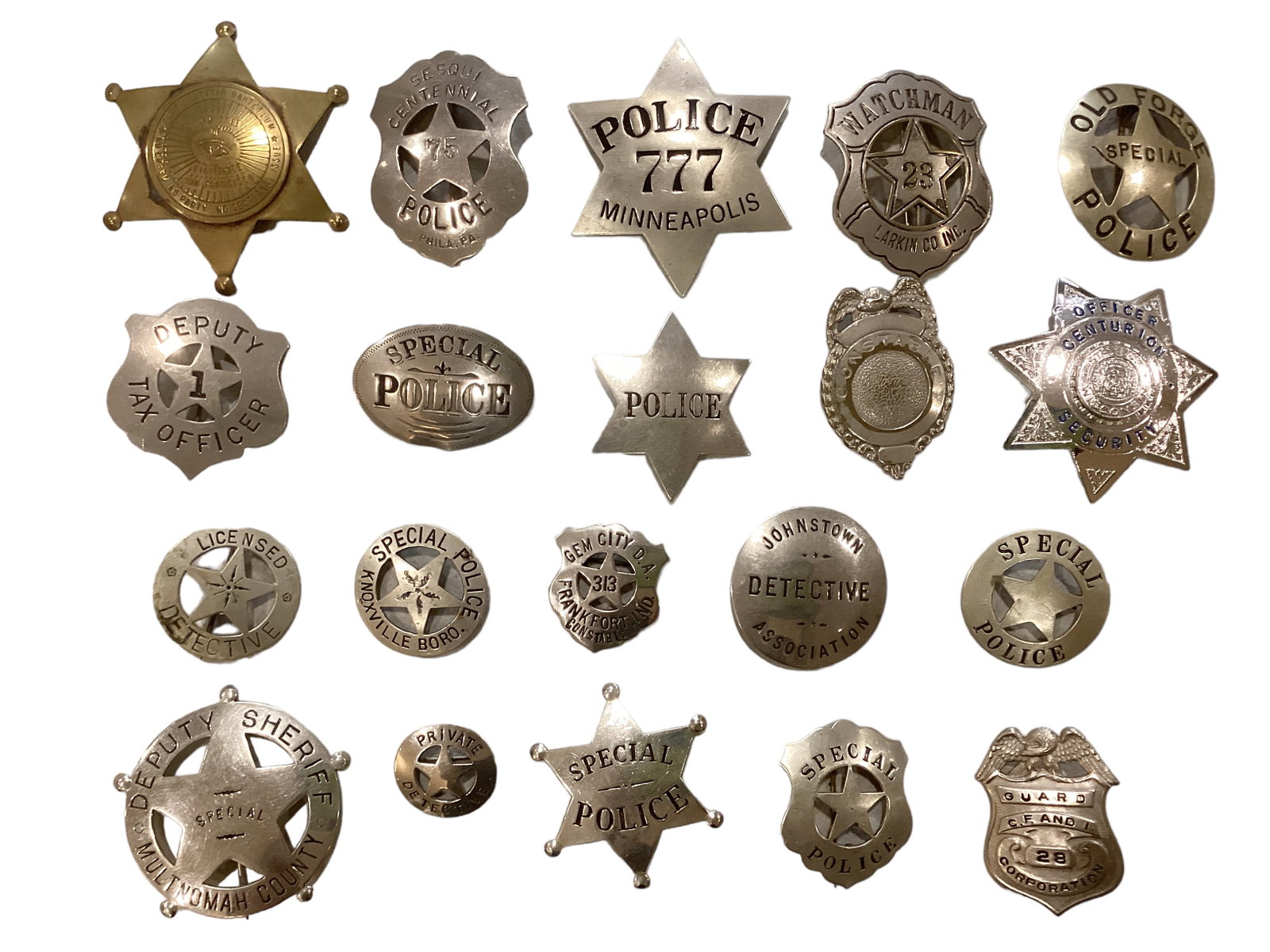 (20) Police, Constable, and Sheriff Badges: (20) Police, Constable, and Sheriff Badges