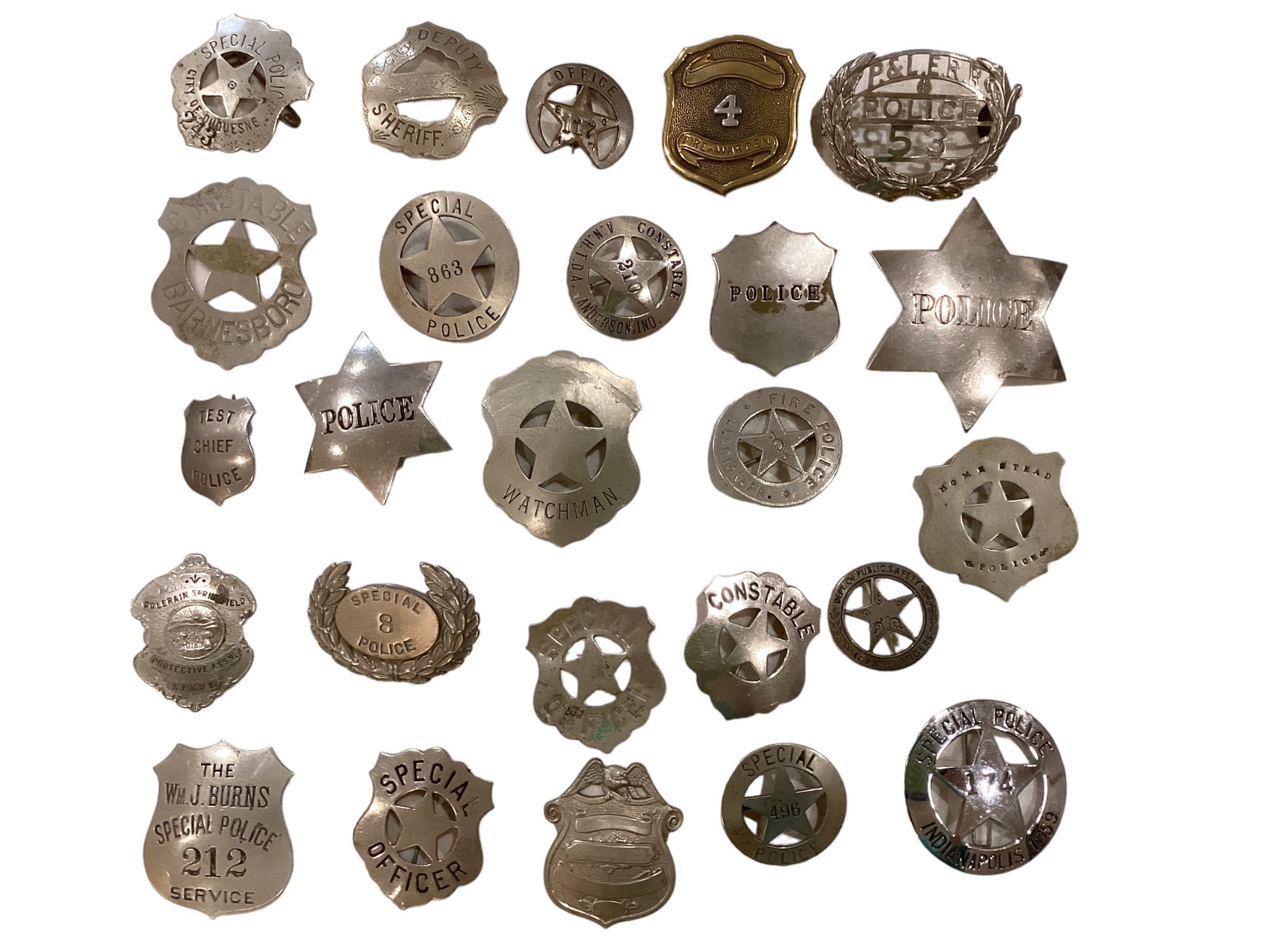 (25) Police, Fire, & Constable Badges: (25) Police, Fire, & Constable Badges