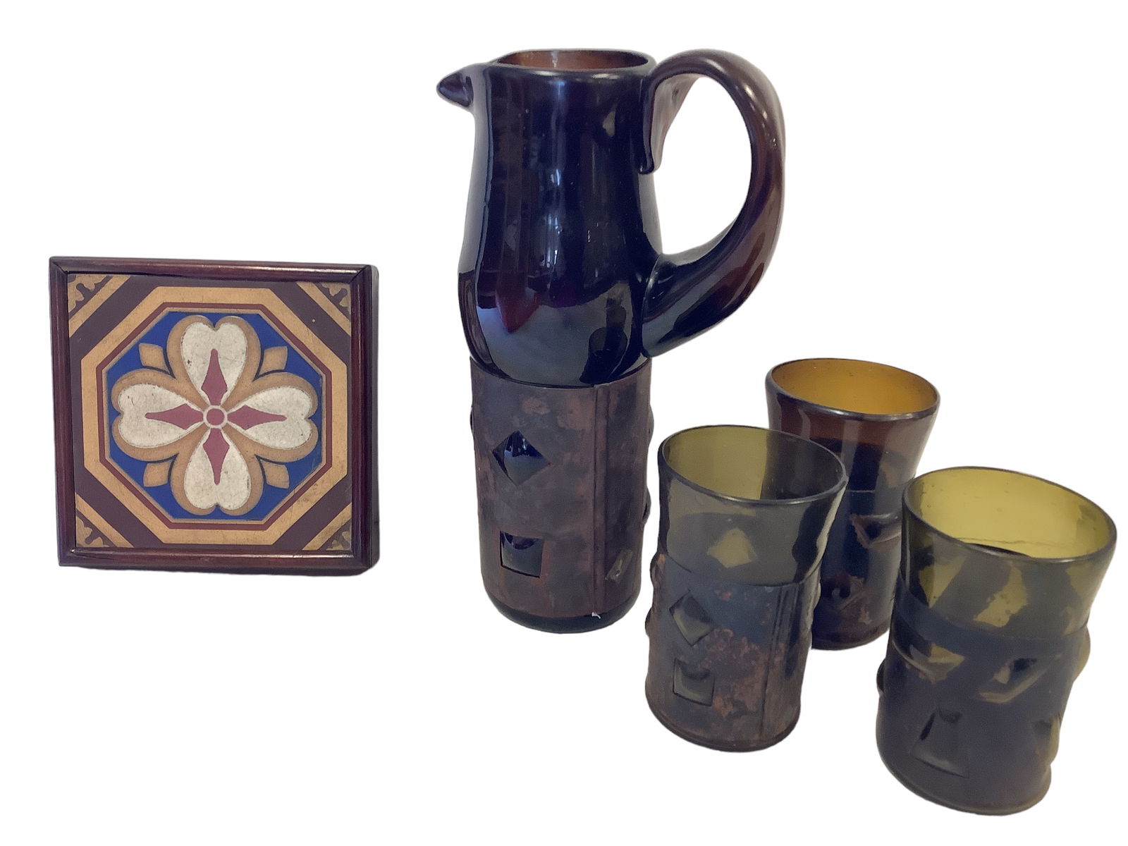 Framed Tile Piece Souvenir from the U.S. Capital and Mid-Century Felipe Derflingher Brutalist (1 of 4)