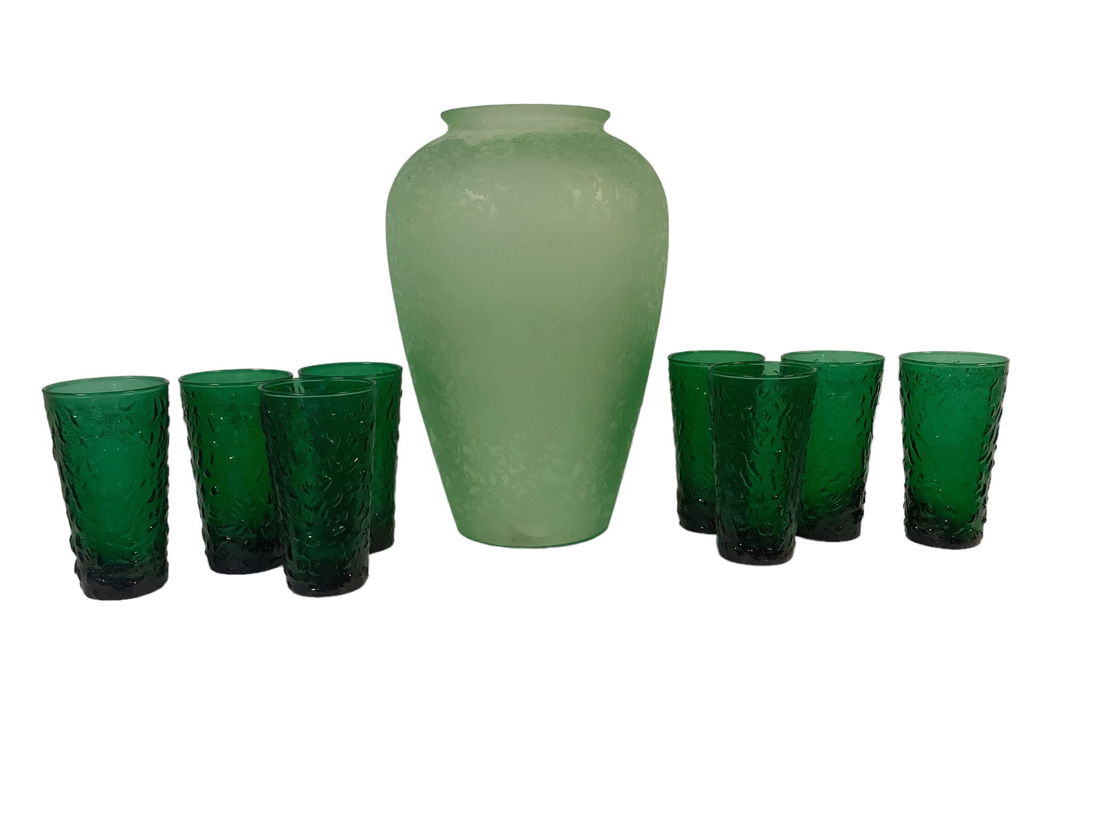 Vintage Glassware And Uranium Etched Vase. (1 of 5)