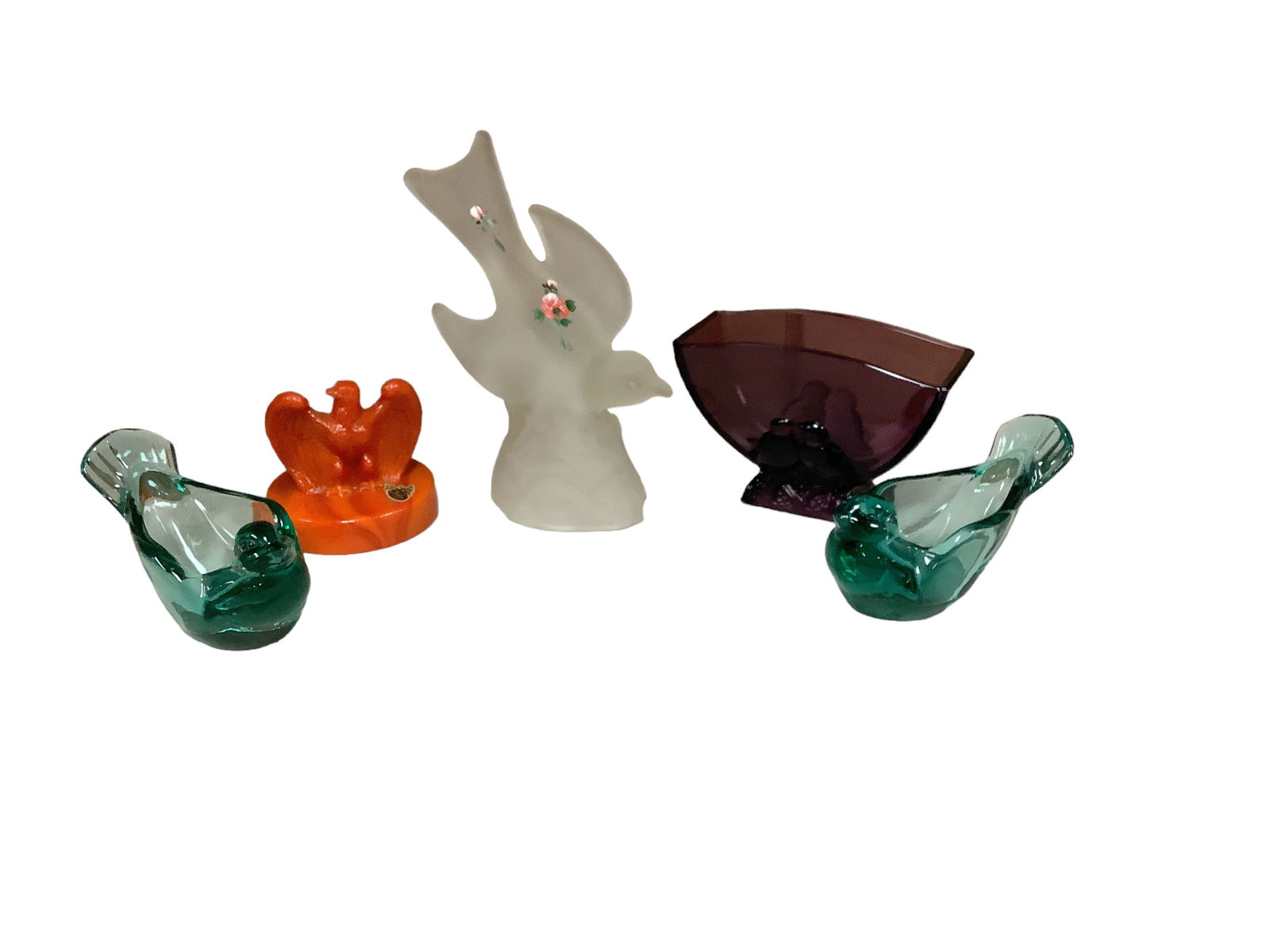 (4) Bird Motif Art Glass Pieces (1 of 1)
