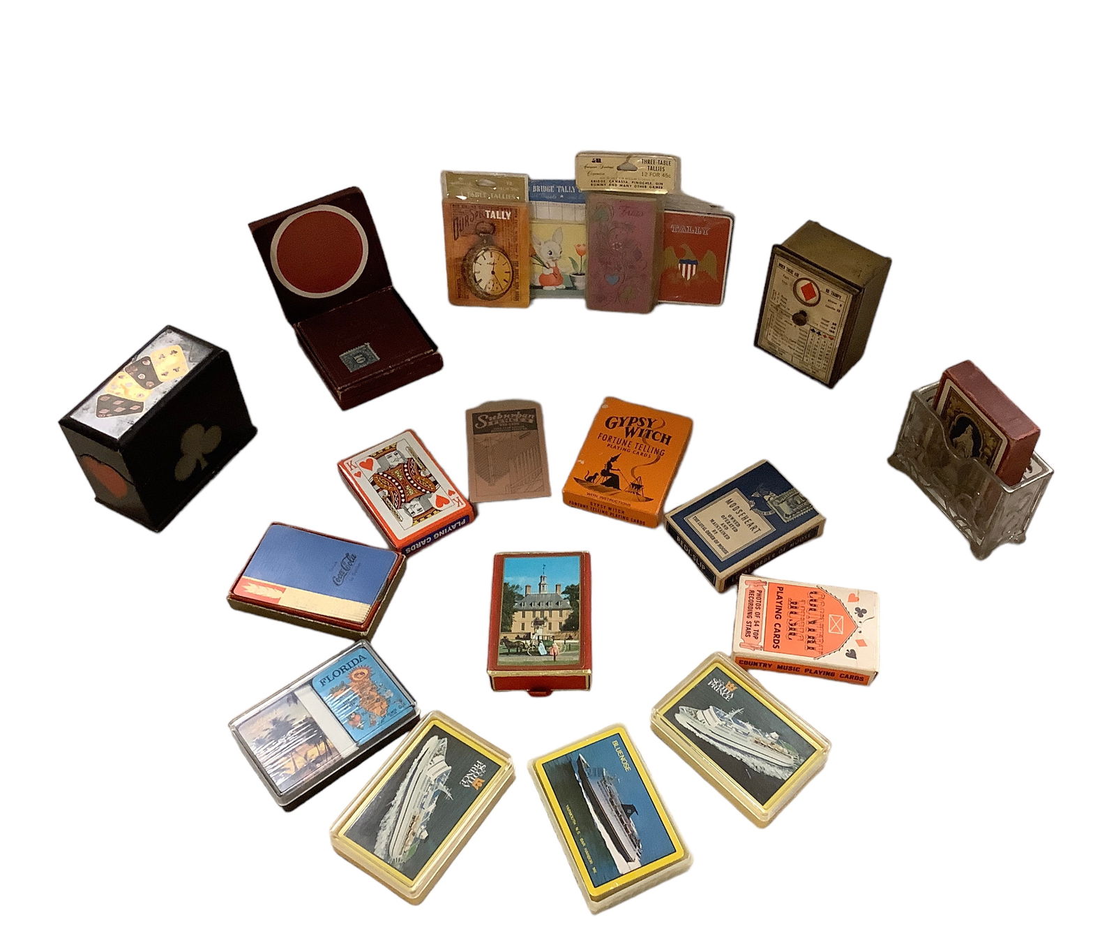 Variety of Vintage Playing Cards, Holders, and Tally Cards (1 of 1)