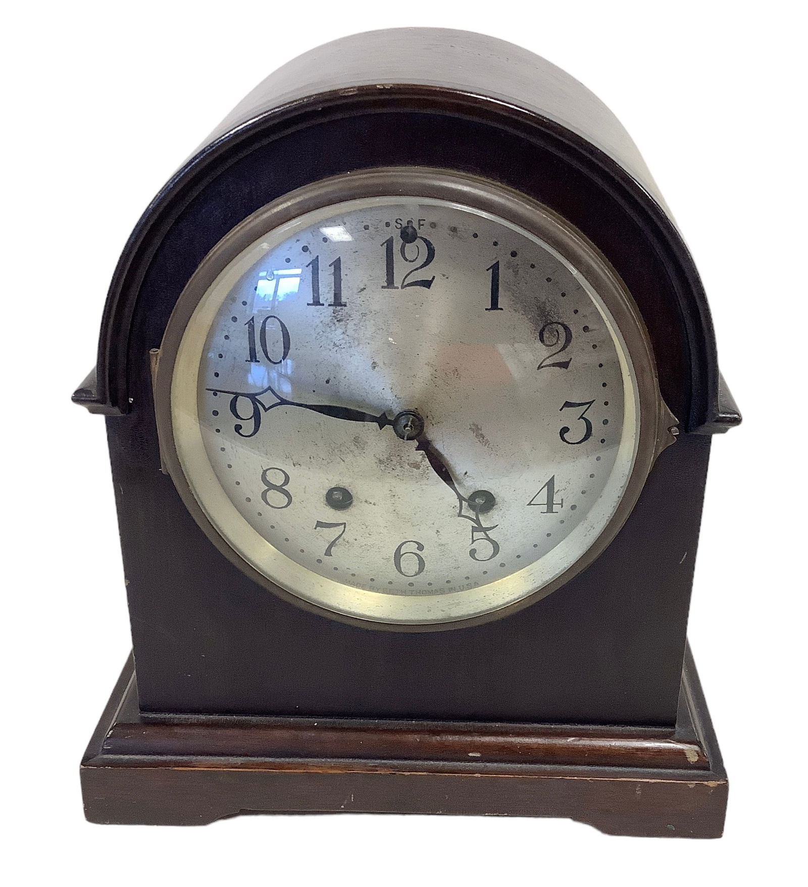 Small Seth Thomas Mahogany Mantle Clock (1 of 4)