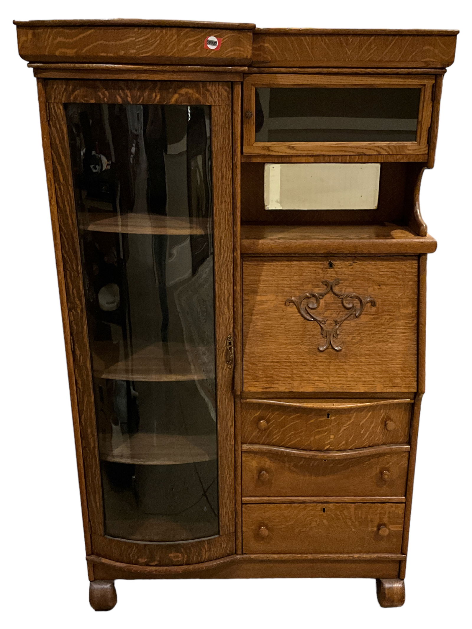 Oak Side By Side Secretary Desk 65 1/2 x 40 1/4 x 16 in. (166.4 x 102.2 x 40.6 cm.) (1 of 10)