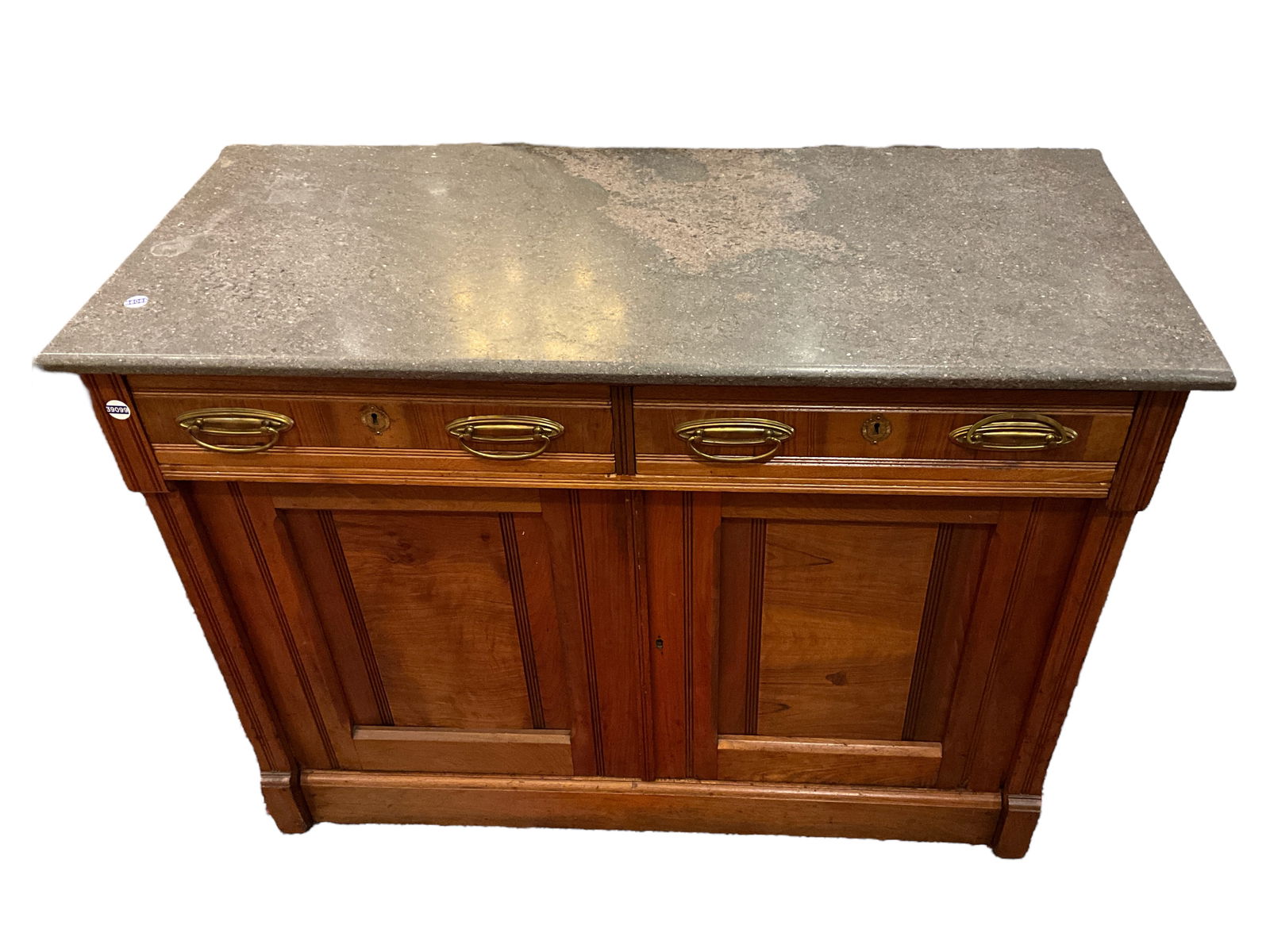 Walnut Victorian Marble Top Server 36 x 48 x 22 in. (91.4 x 121.9 x 55.9 cm.) (1 of 7)