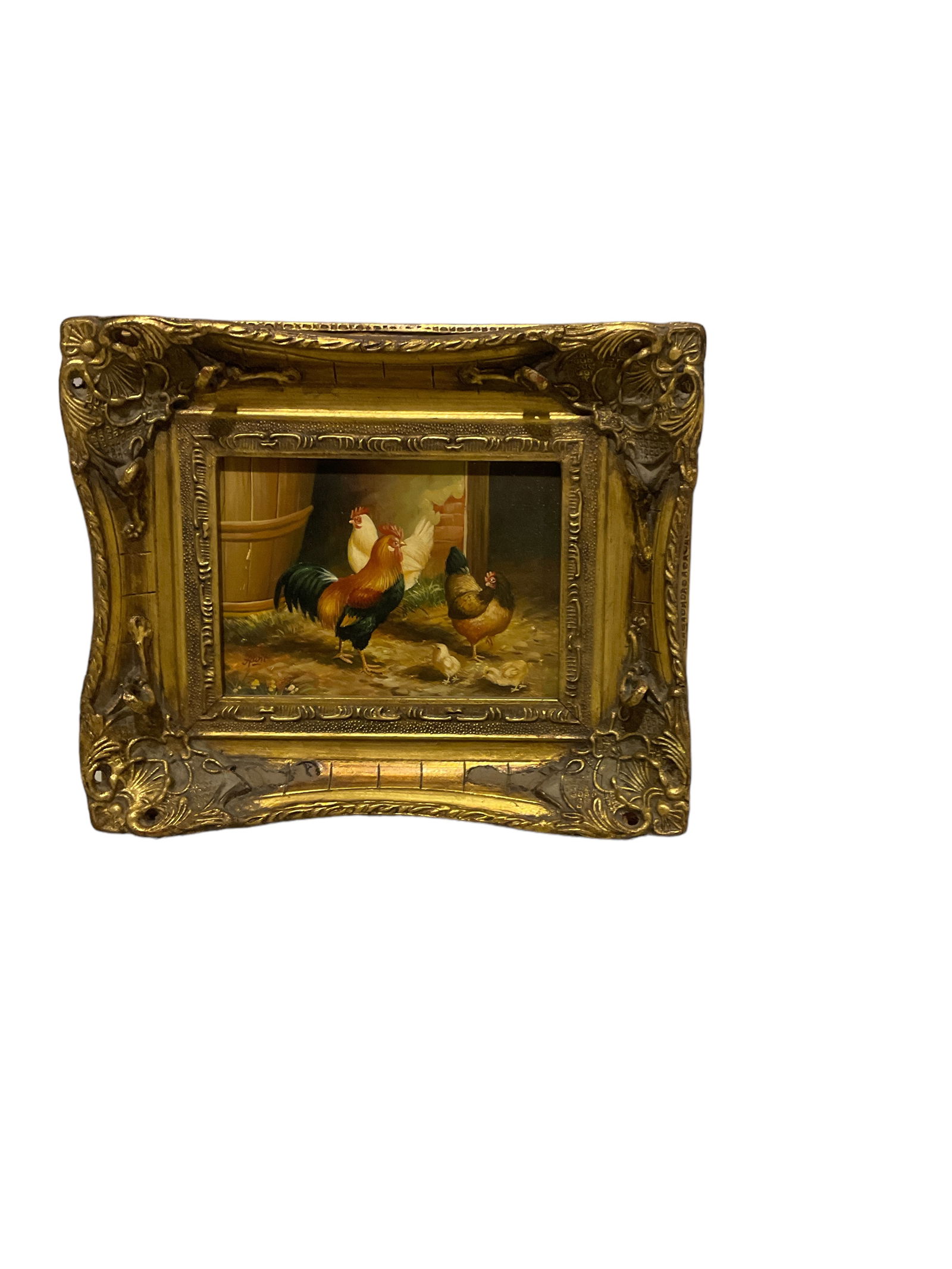 Small Painting of Chickens 11 x 9 in. (27.9 x 22.9 cm.) (1 of 3)