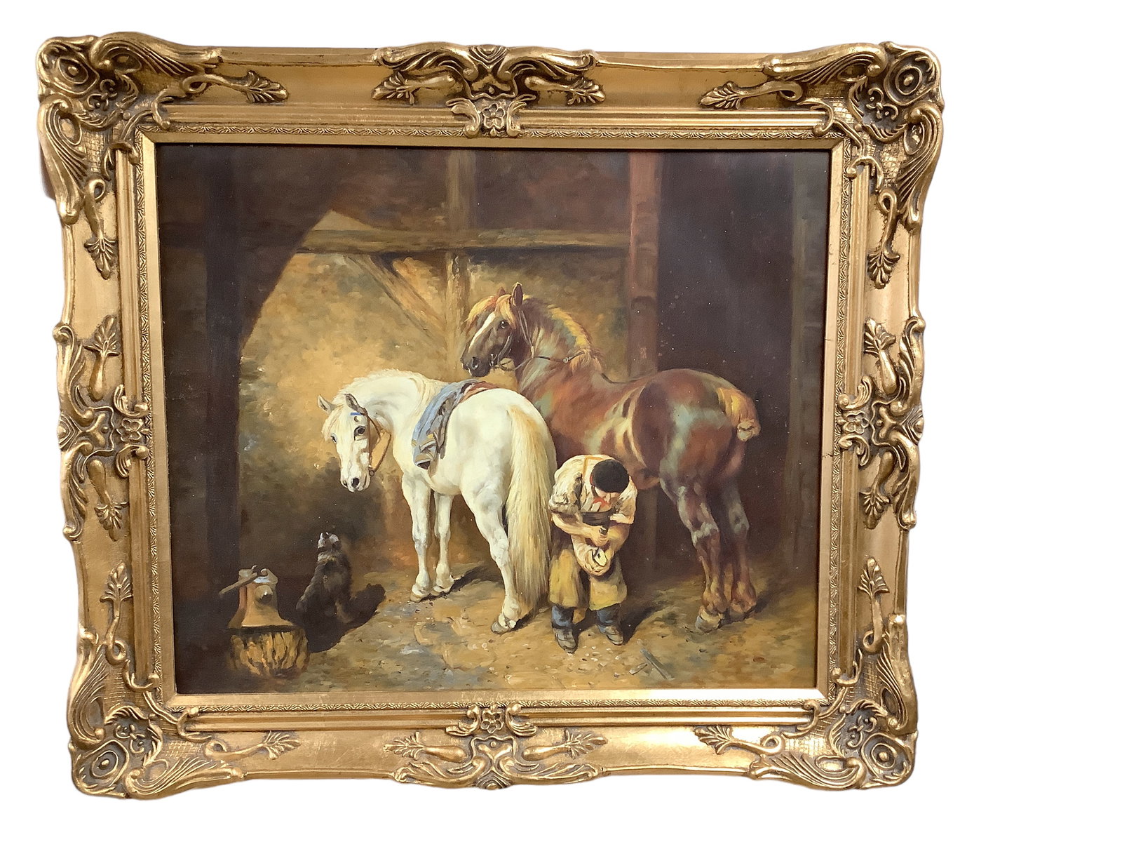 Framed Barn Scene, Enhanced Print on Canvas (1 of 1)