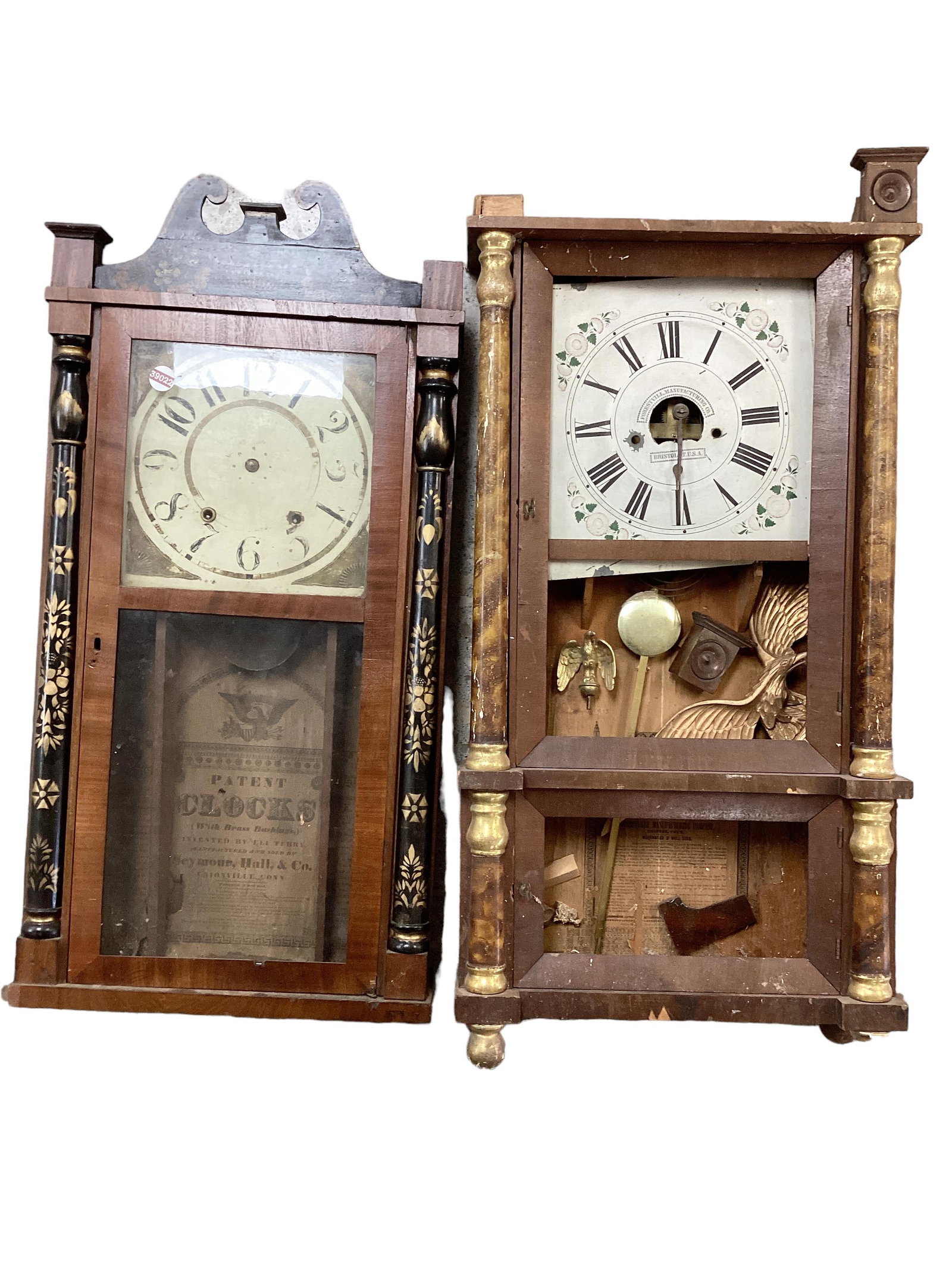 2 Early Shelf Clock Cases 33" H x 16-1/2" W & 36" H x 17-3/4 W (1 of 1)