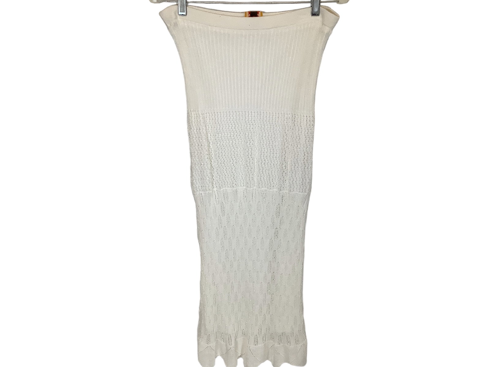 White Woven Pencil Skirt: White Woven Pencil Skirt Size (XS) elastic waist band, from Ruby Rd.