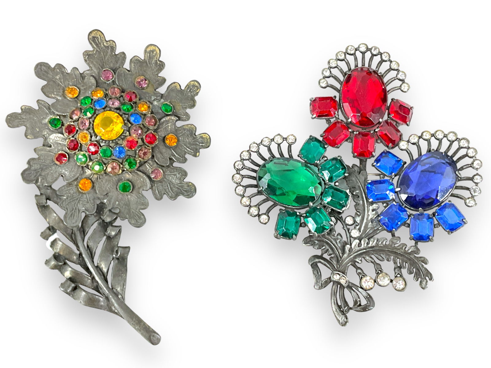 Two Commanding Vintage Fashion Brooches in Bold Colors (1 of 5)