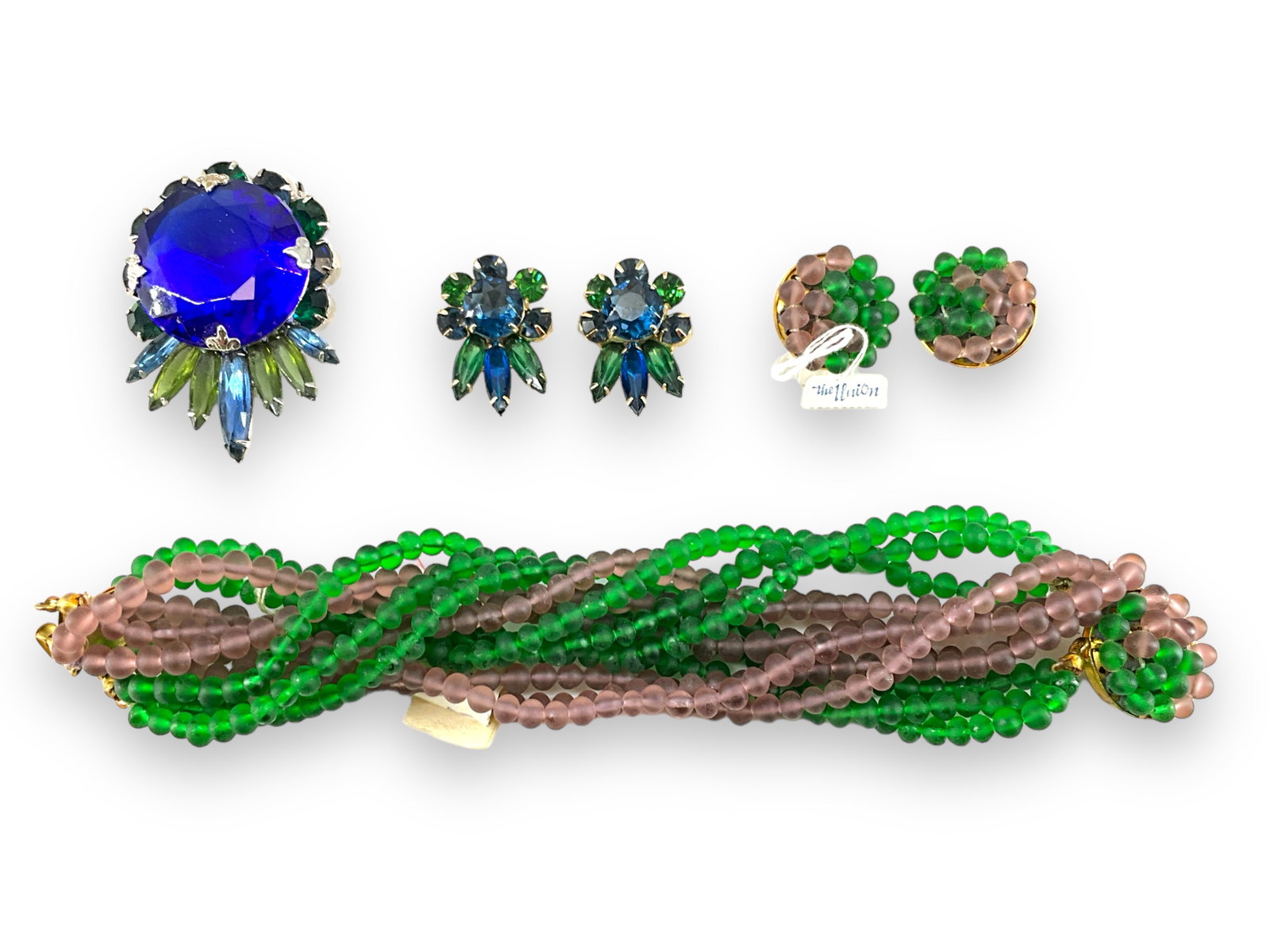 Vintage Jewelry from "The Union" in Columbus, Hand-Made, Never Worn and More: Vintage Jewelry from "The Union" in Columbus, Hand-Made, Never Worn and More Beaded bracelet in lavender and green still has the original tag stating "Perla Veneziana Hand Work Made in Italy" and anot