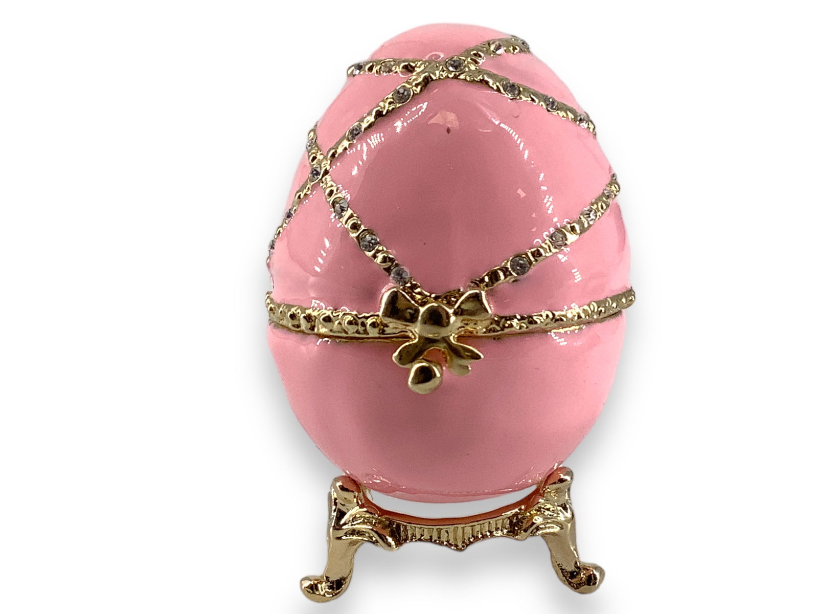 Enameled Pink Egg Trinket Box (1 of 5)