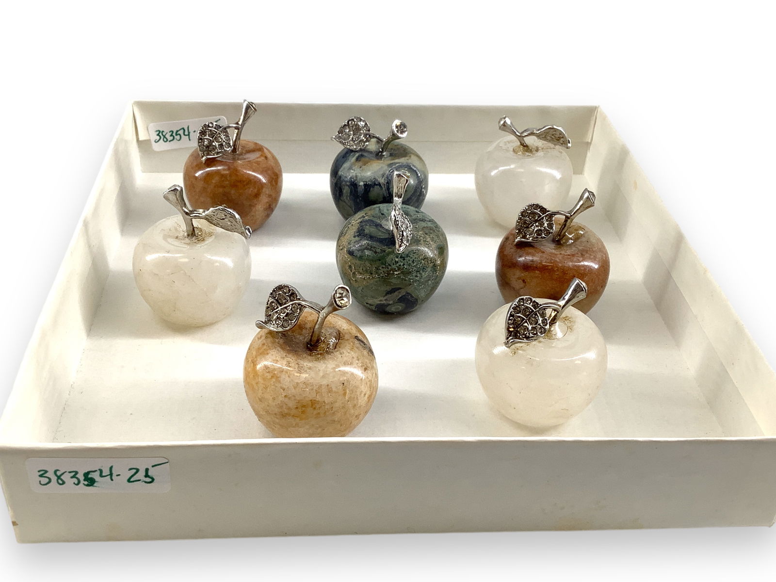 Eight Adorable Polished Stone Apple Decorations (1 of 4)