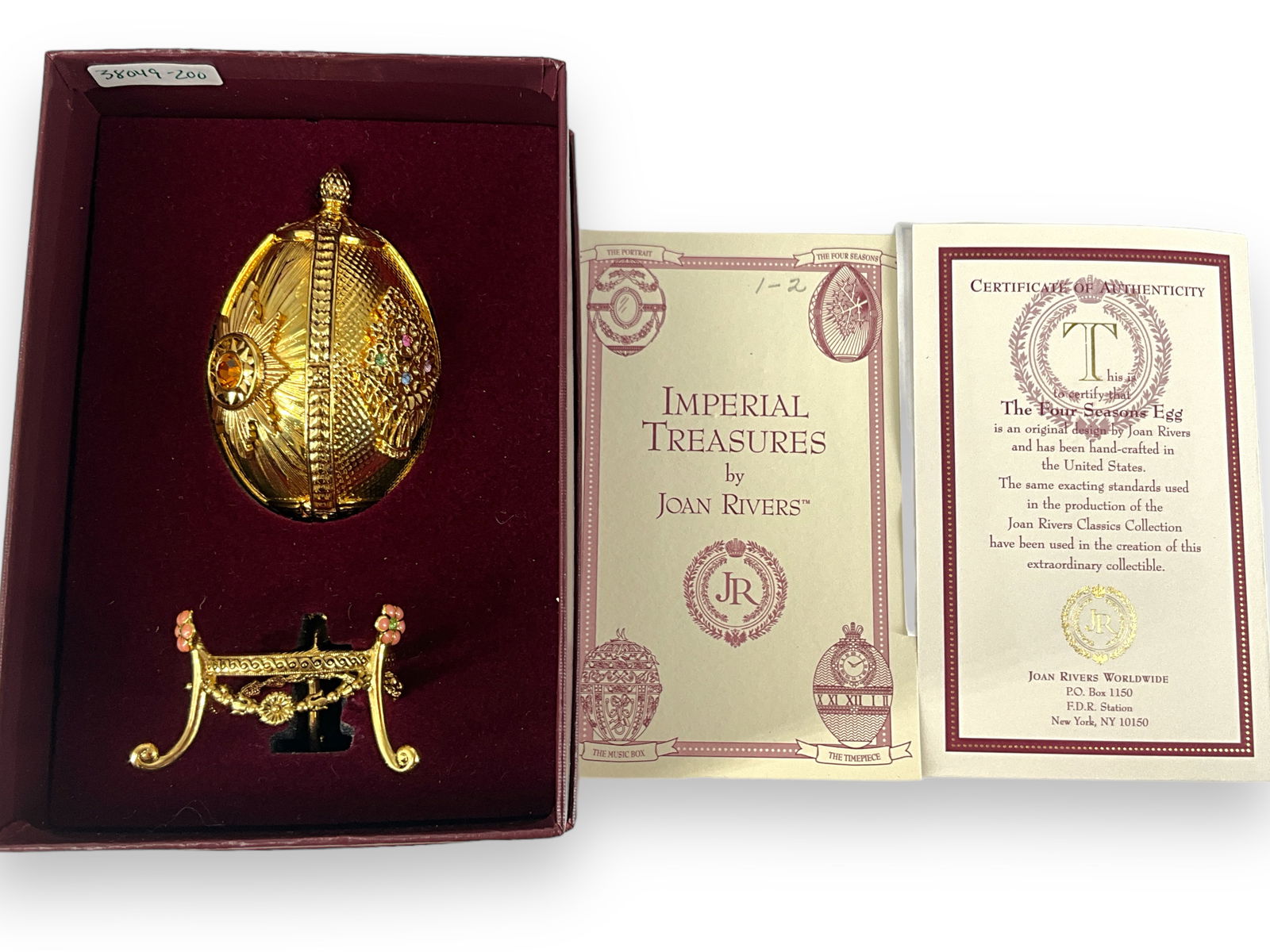 Imperial Treasures by Joan Rivers Enamel Egg with Stand in Original Box - The Four Seasons Egg (1 of 10)