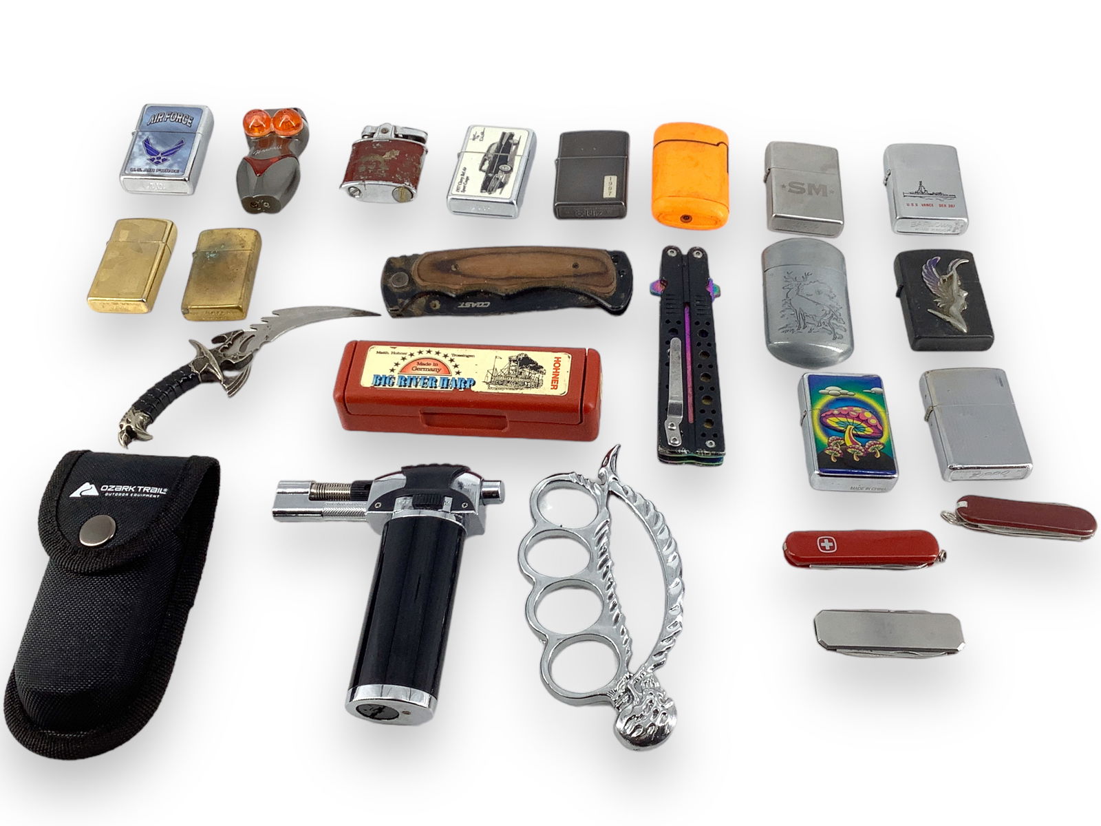 Assortment of Folding Knives and Lighters (1 of 3)