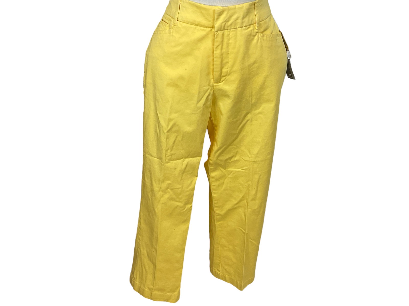 New Sunny Capris: New Sunny Capris Sunny yellow capris from the JM collection. Size 6, made in Jordan. Features a no gap waistband and comfort elastic. Perfect for summer church then brunch or bringing the sunshine int