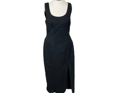 Denim Black Maxi Dress: Denim Black Maxi DressDenim black maxi dress from Nordstrom. Guess by Georges Marciano, size 11, made in USA. Includes zipper back and low slit. Good for a casual summer date night.