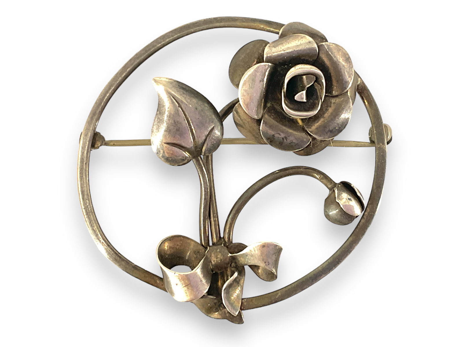 Sterling Silver Floral Pin (1 of 4)