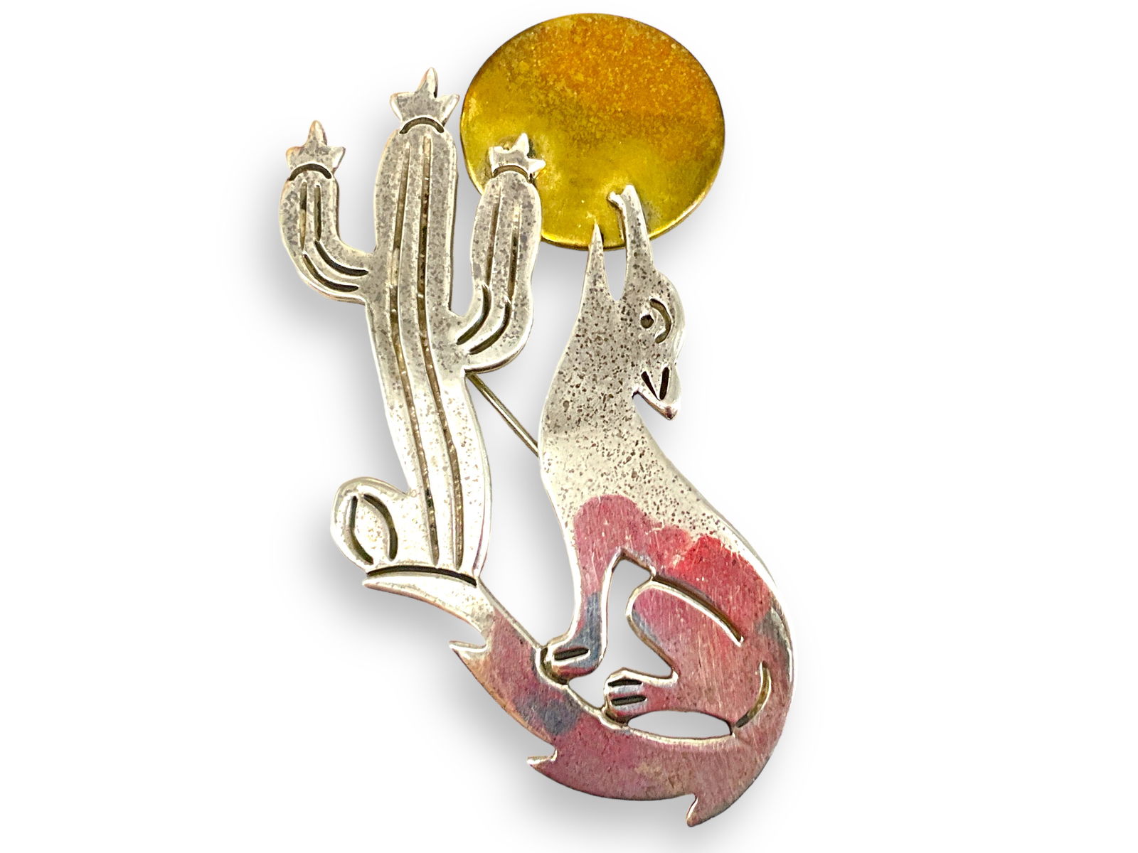 Sterling Silver Howling Wolf Pin (1 of 3)